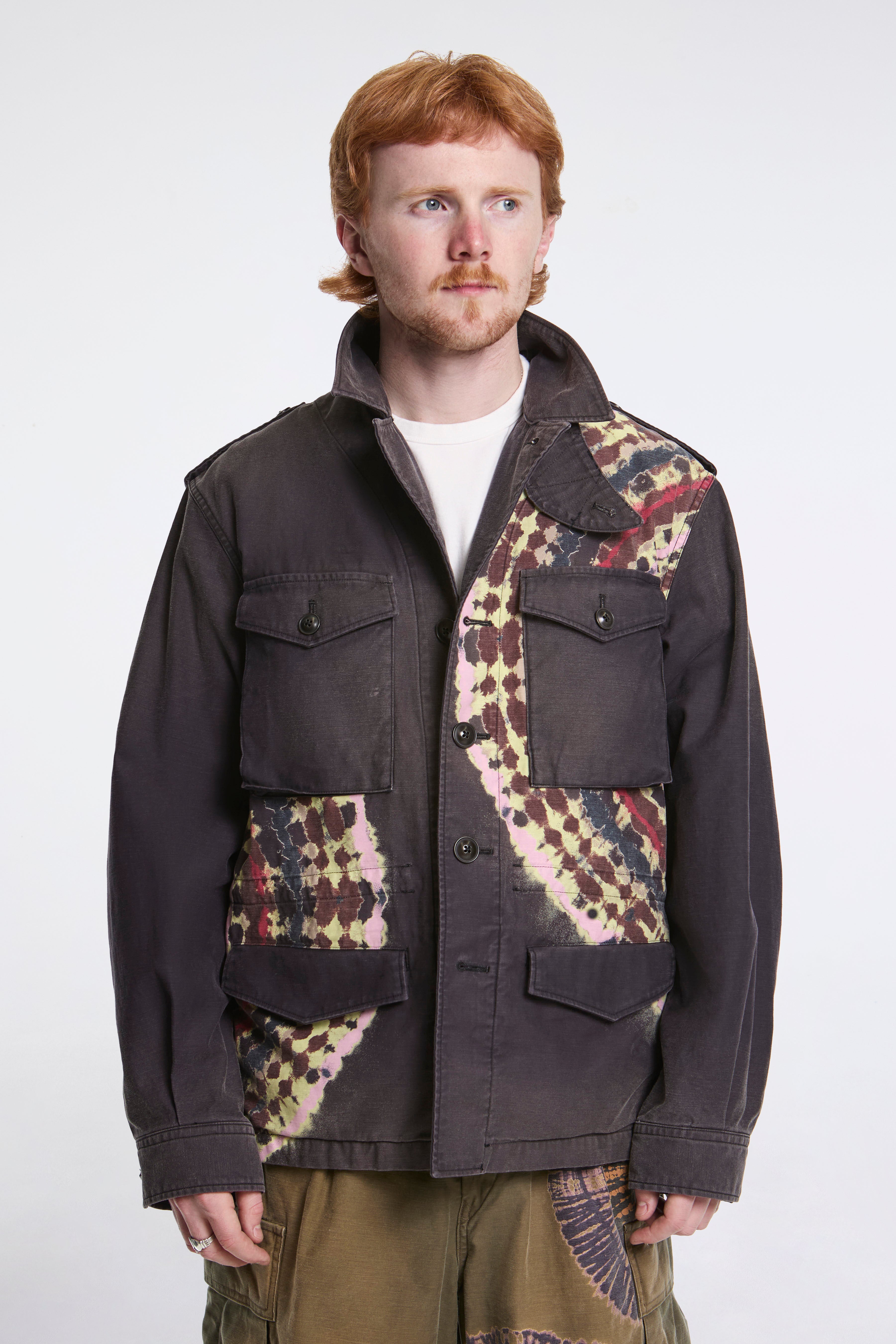 Tie-Dye Military Jacket Black