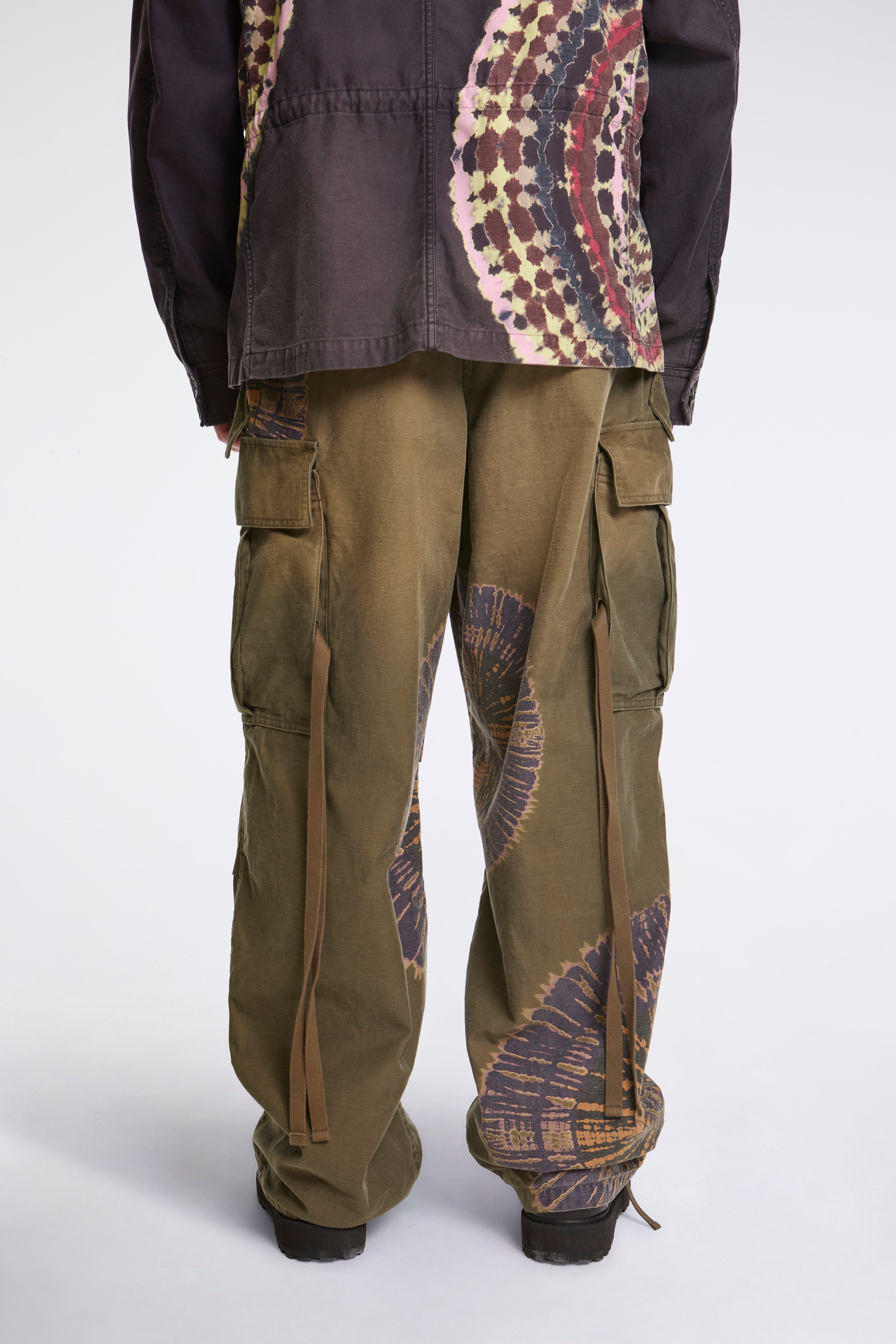 Tie-Dye Military Pants Khaki