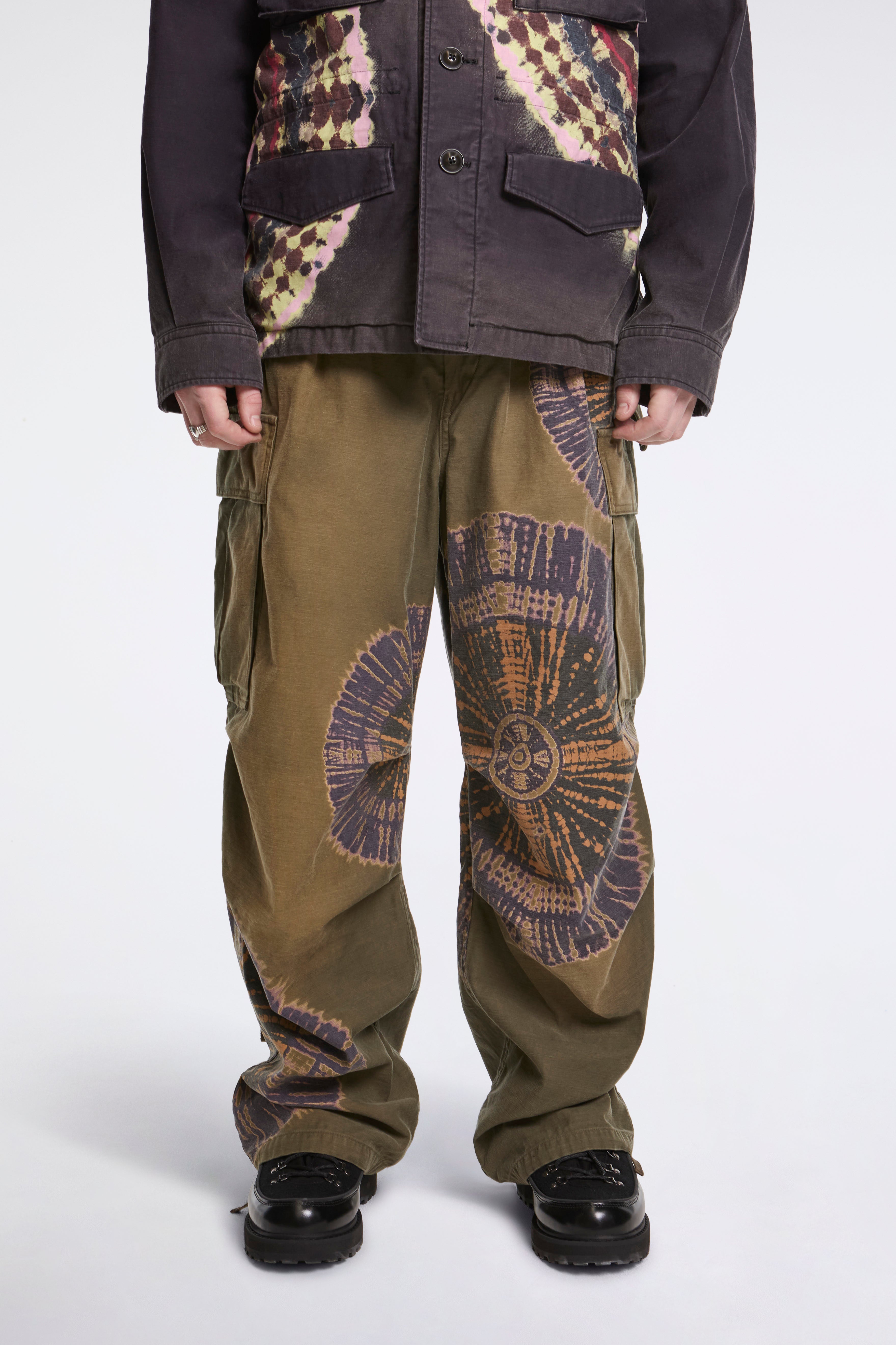 Tie-Dye Military Pants Khaki