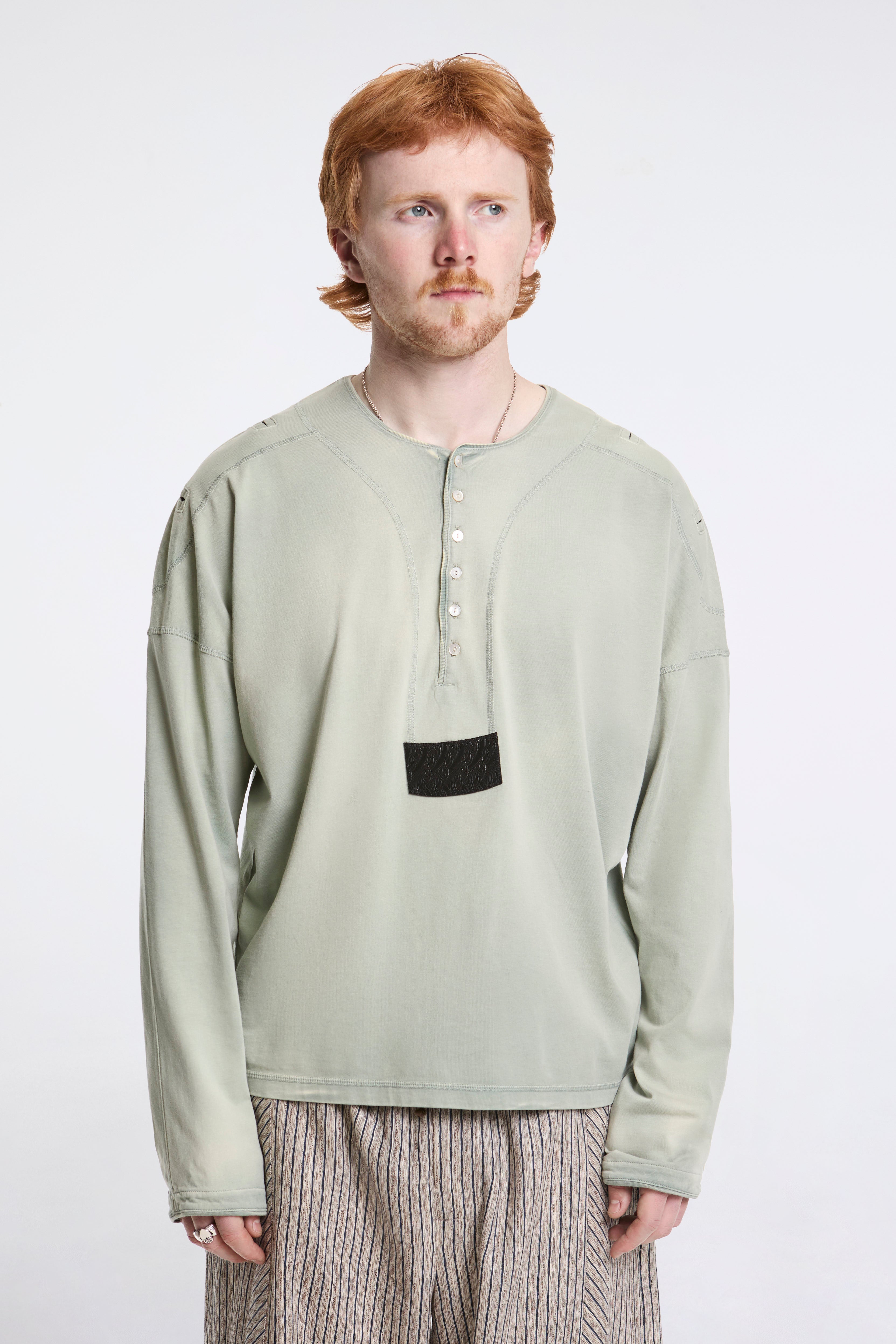 Kiko Kostadinov Sargo Long Sleeve Henley Seashore | HAVN