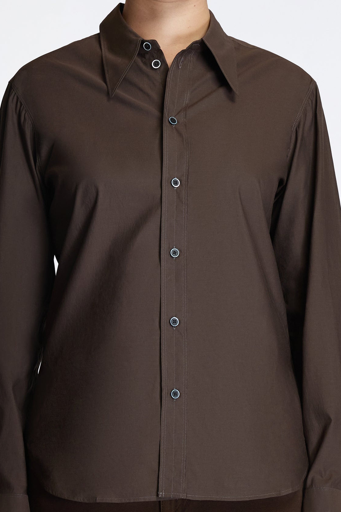 Pointed Collar Shirt Truffle
