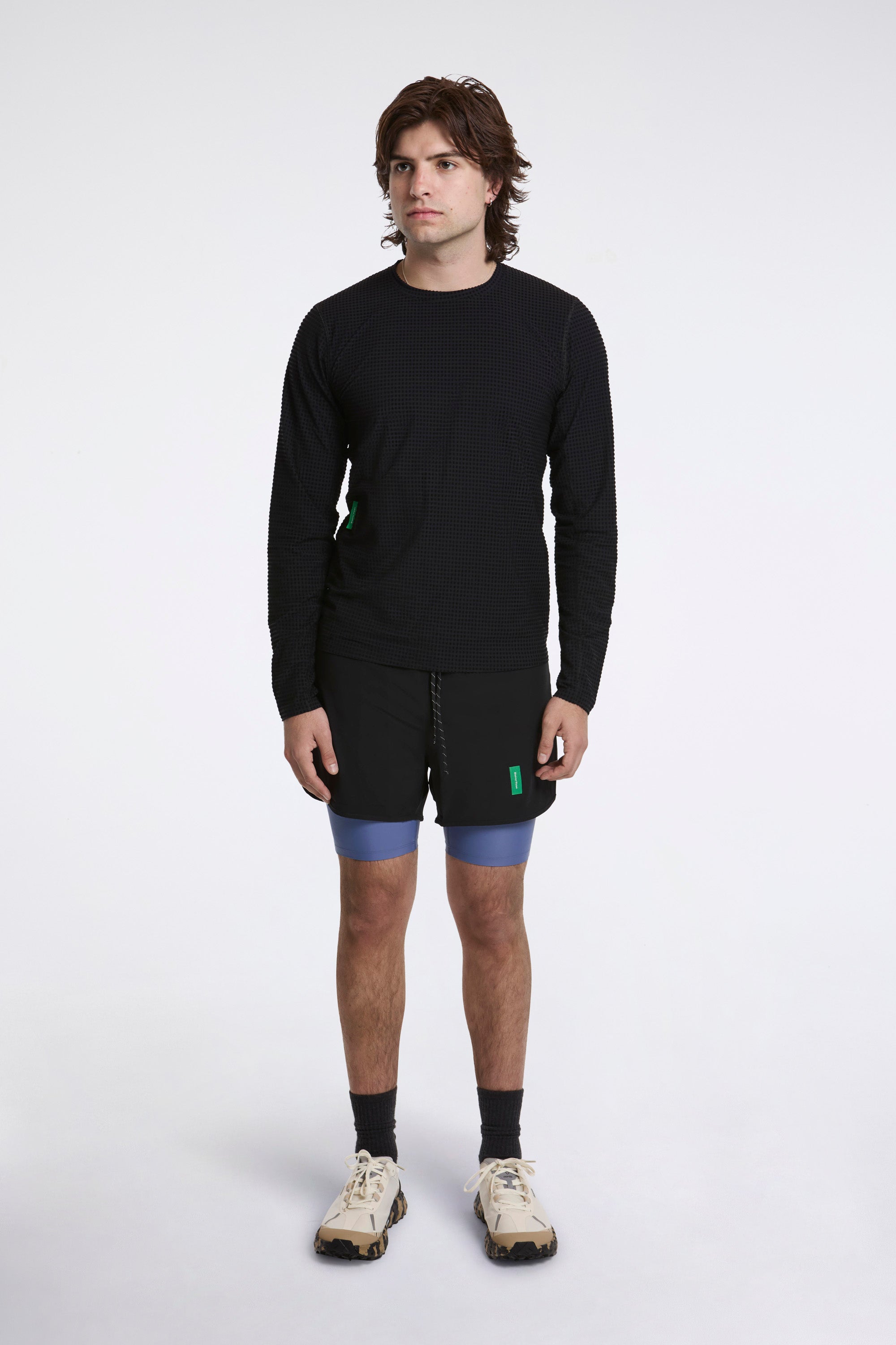 Layered Training Shorts Black/Race Blue