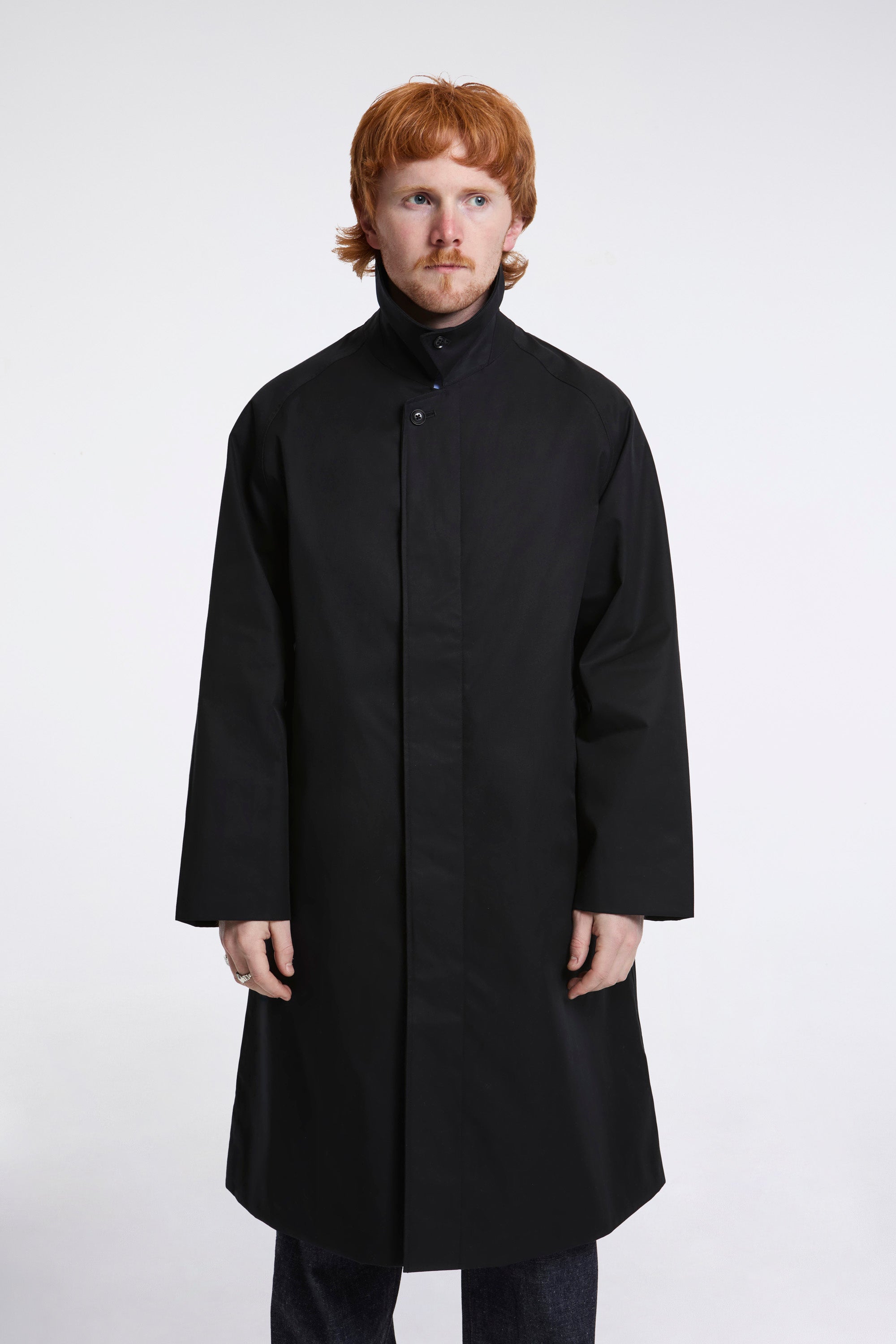 Nanamica 2L Cotton Gore-Tex Balmacaan Coat Black | HAVN