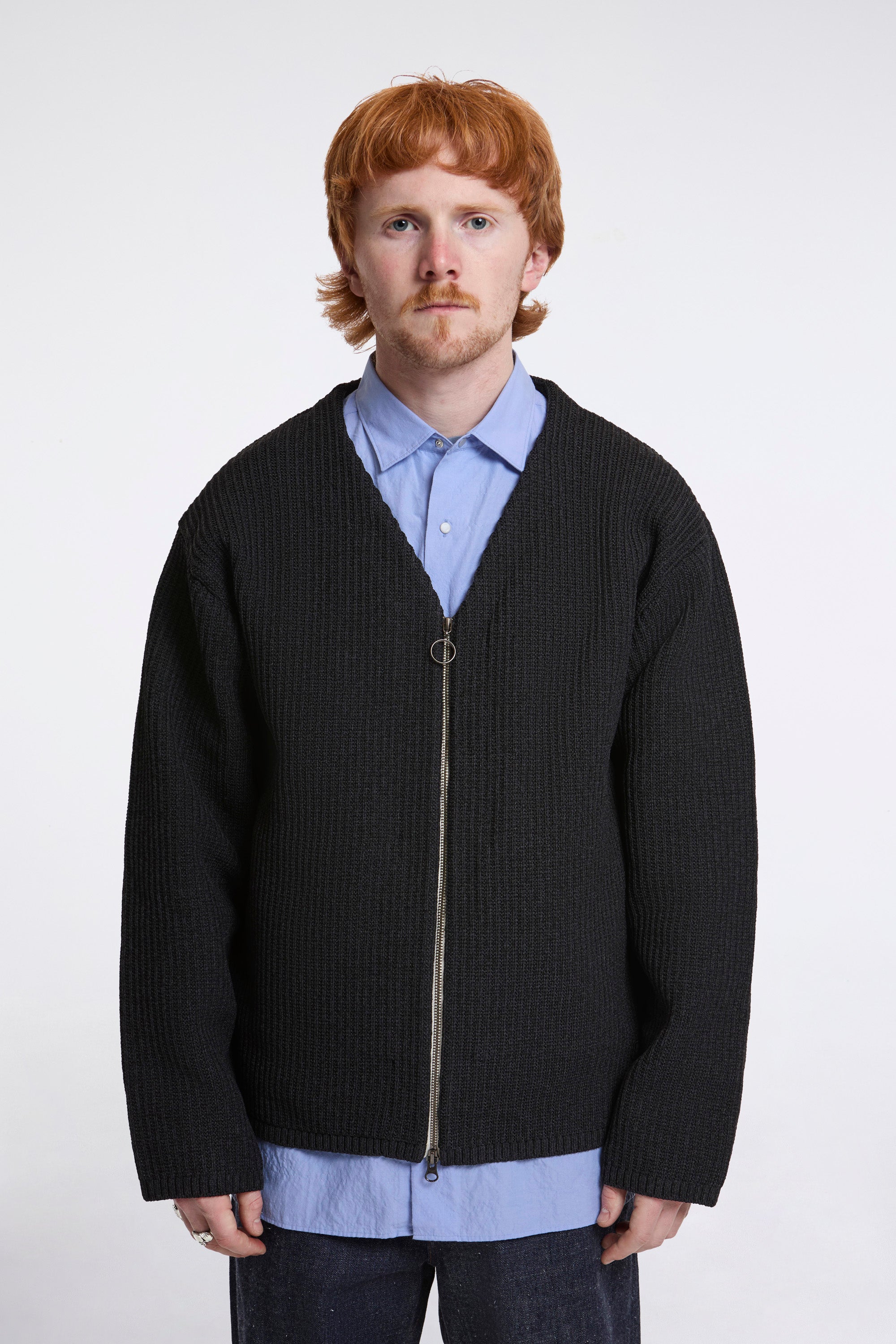 5G Zip Cardigan Black