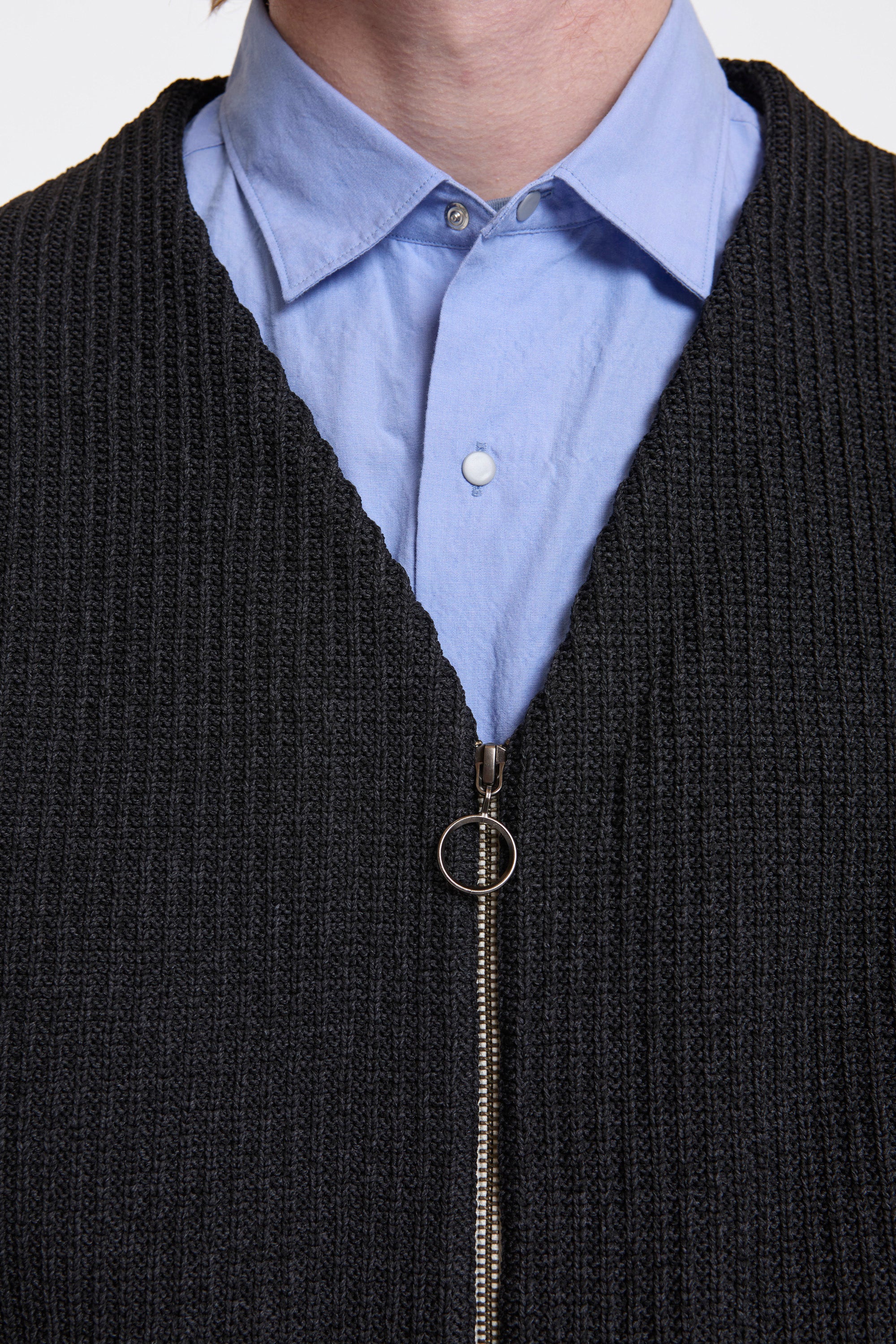 5G Zip Cardigan Black