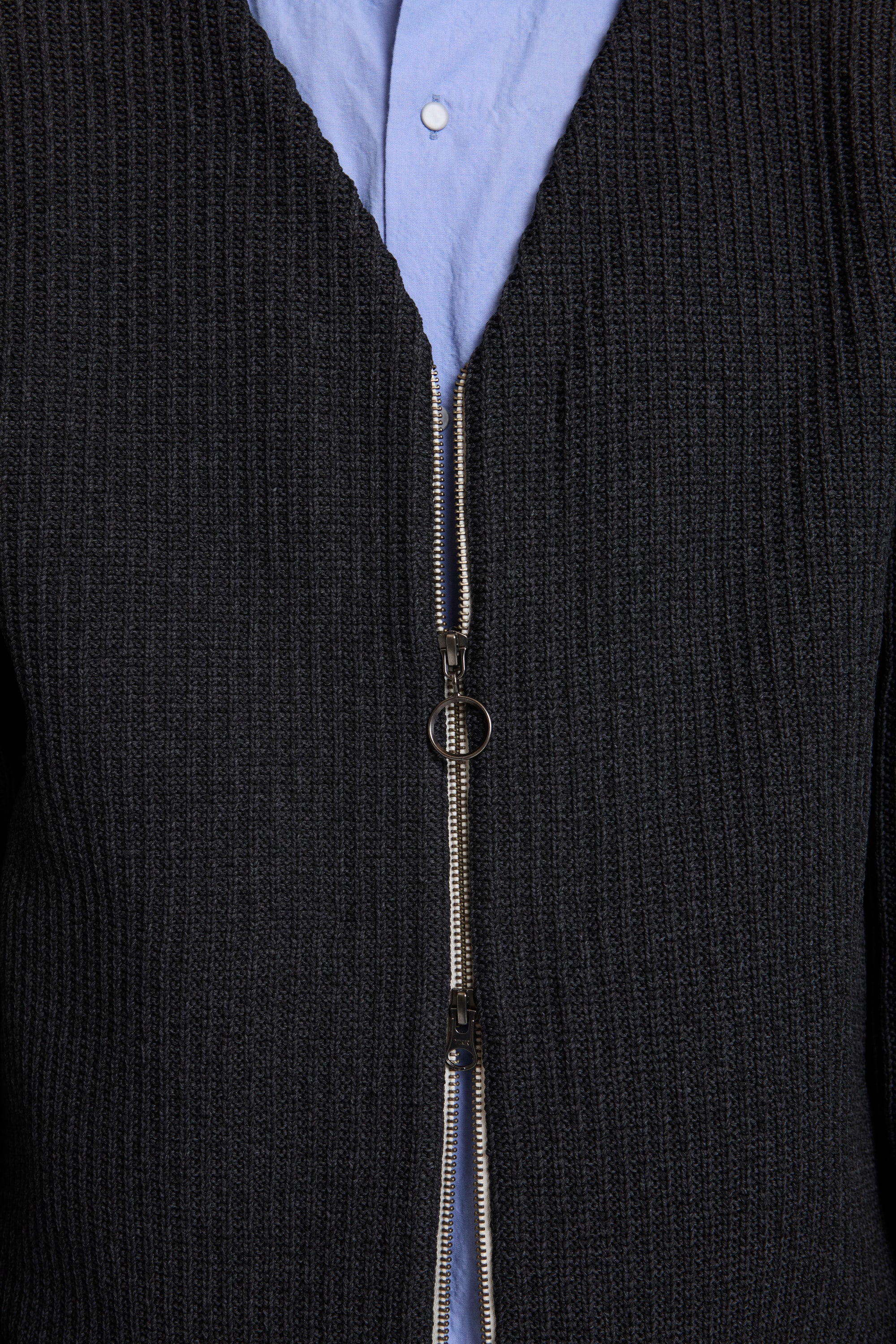 5G Zip Cardigan Black