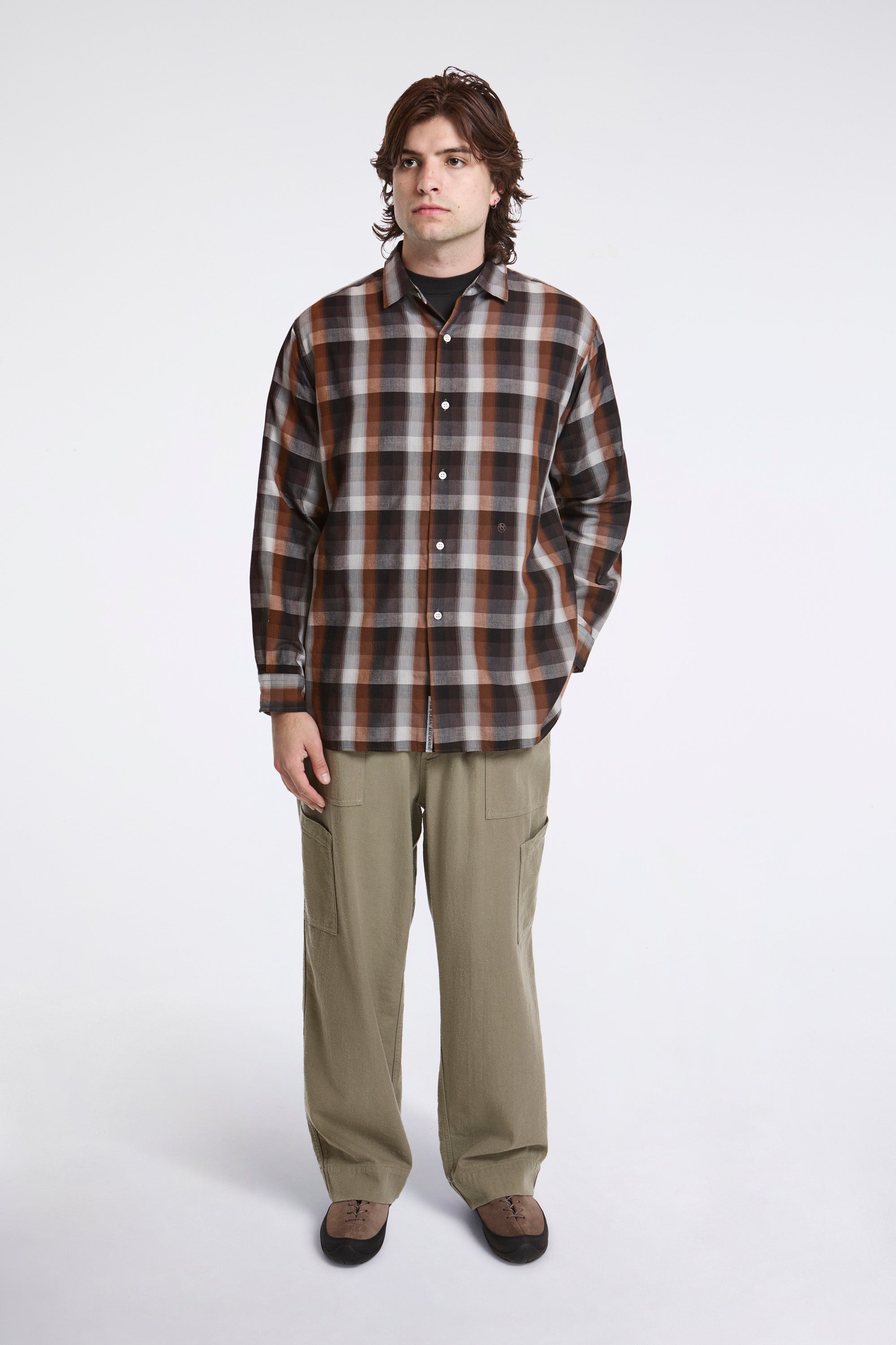 Regular Collar Wind Shirt Brown