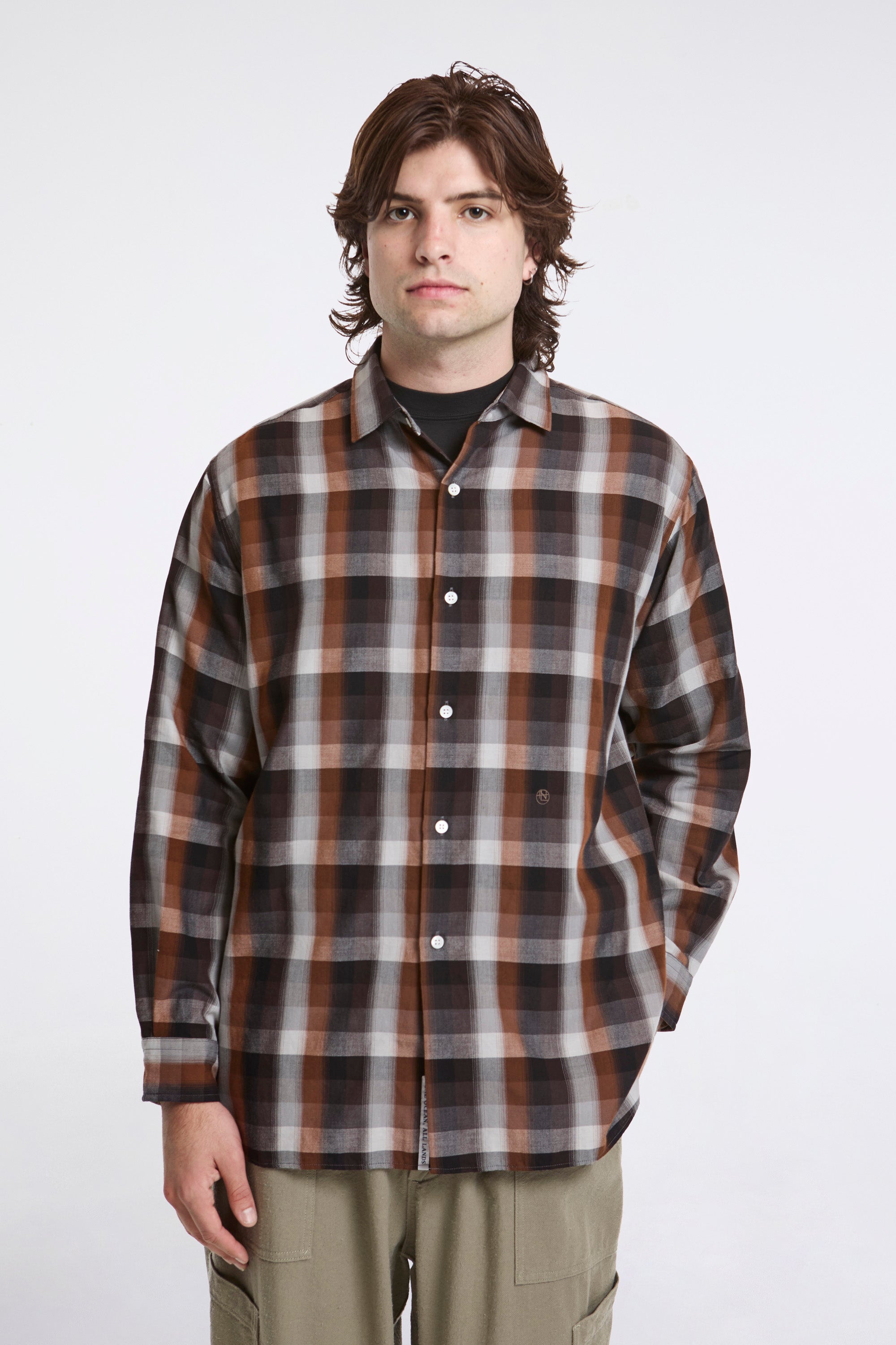 Regular Collar Wind Shirt Brown