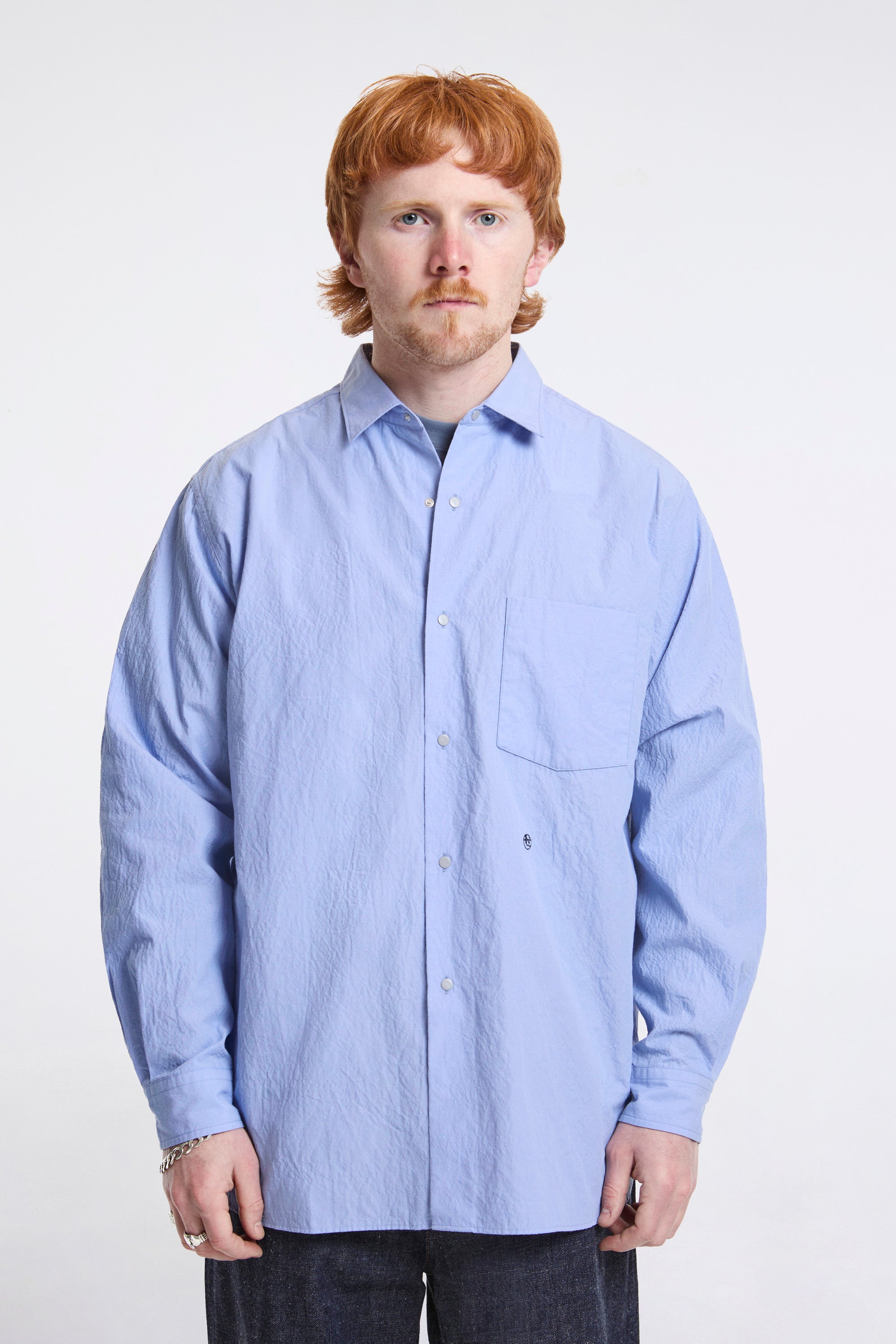 Regular Collar Wind Shirt Sax