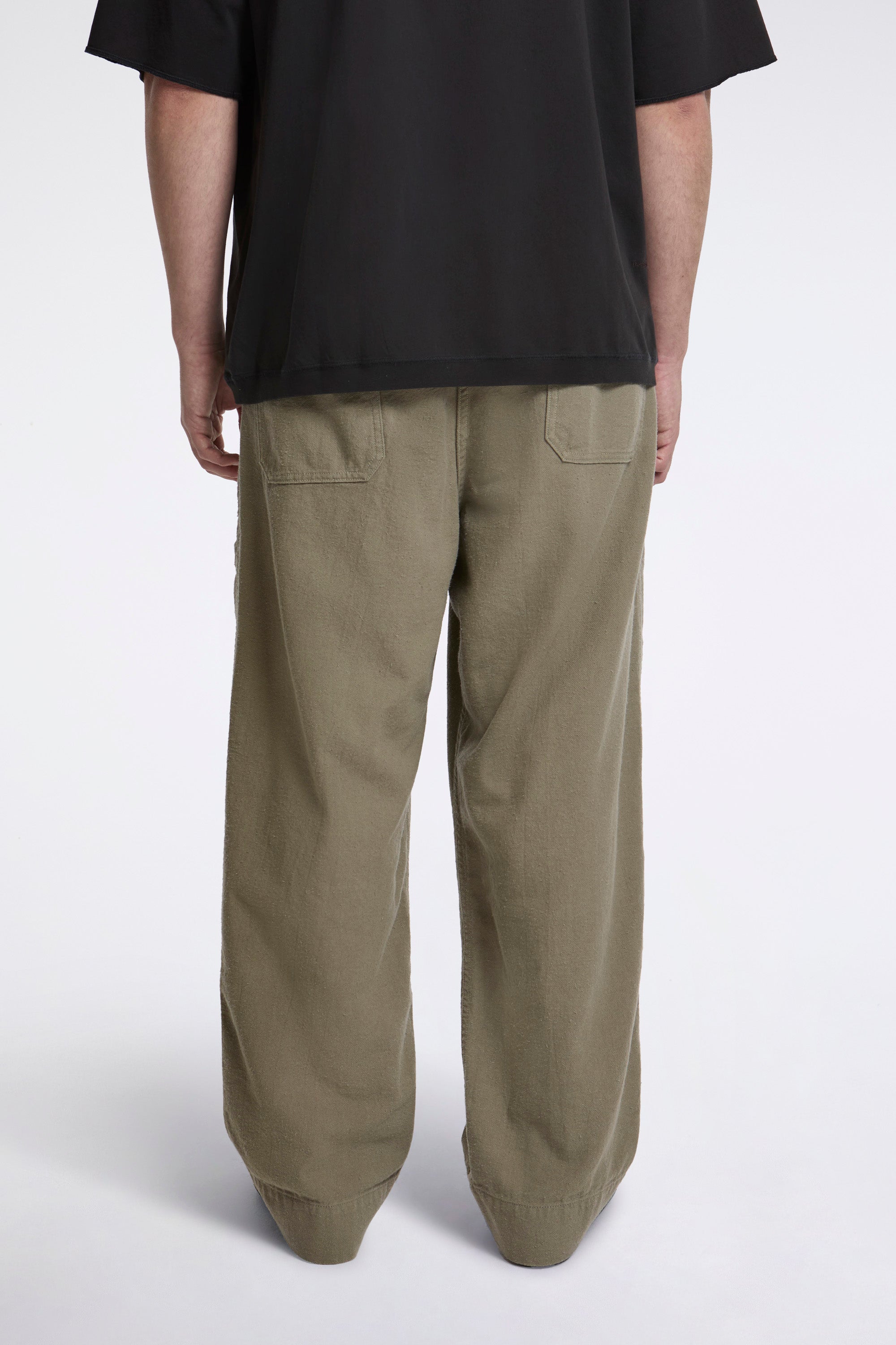 Silk Nep Cotton Twill Deck Pants Khaki Beige
