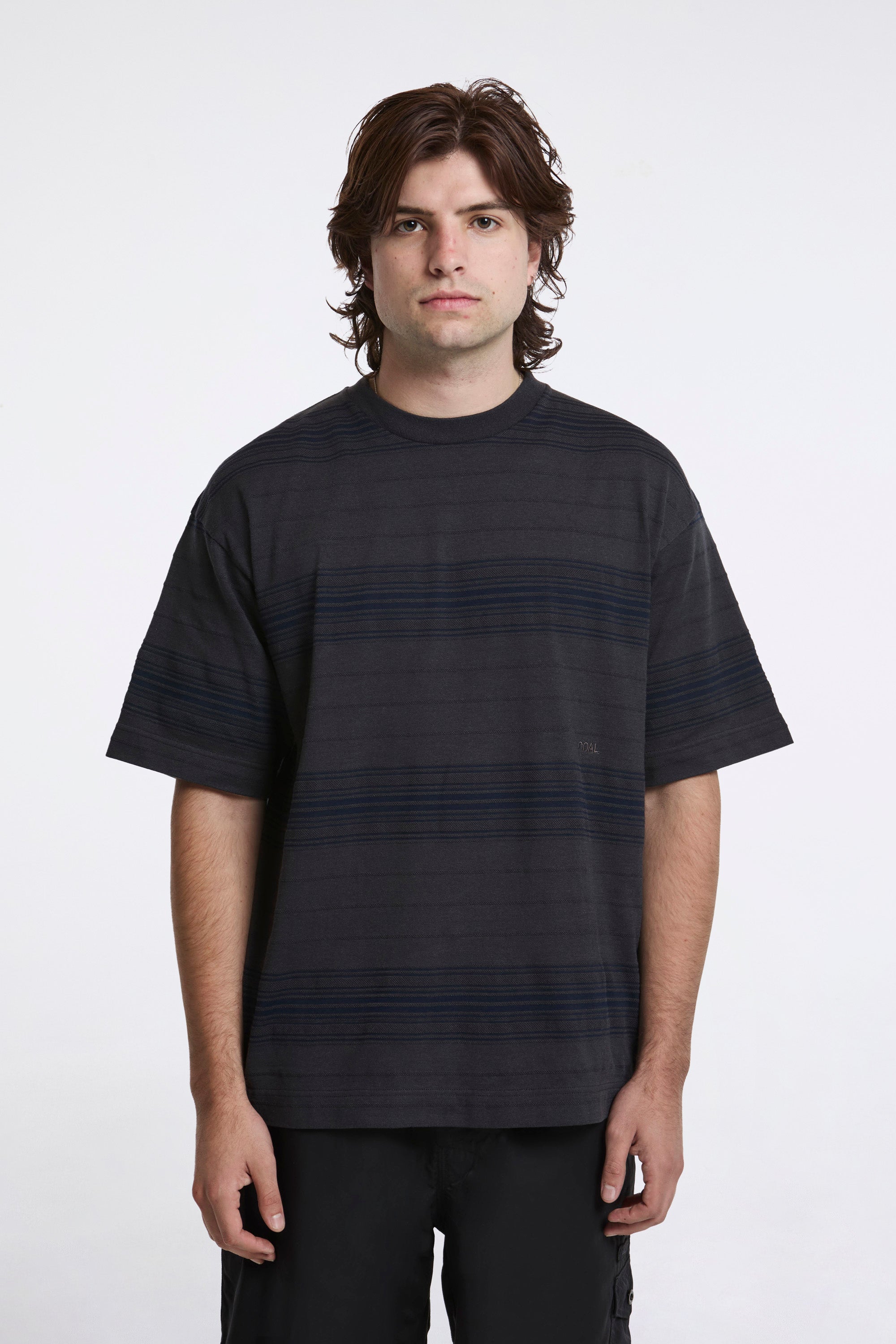 Stripe Tee Charcoal