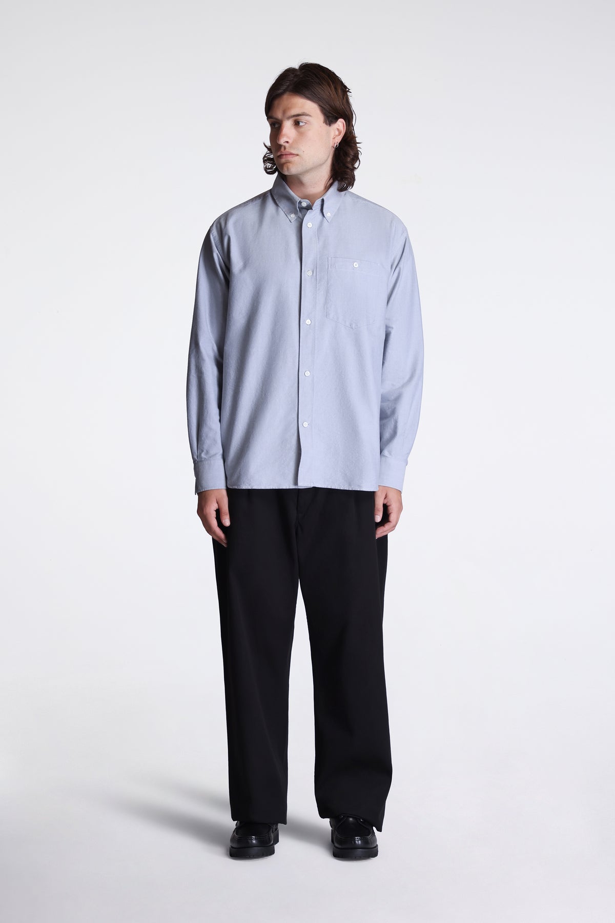 Falster Oversize Oxford Bd Shirt Aleutian Blue