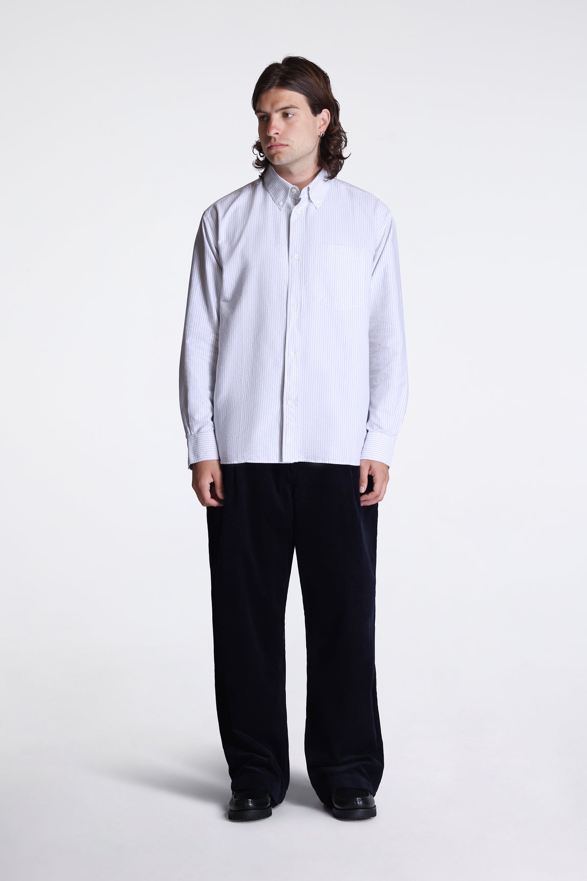 Falster Oversize Oxford Bd Shirt Blue Stripe