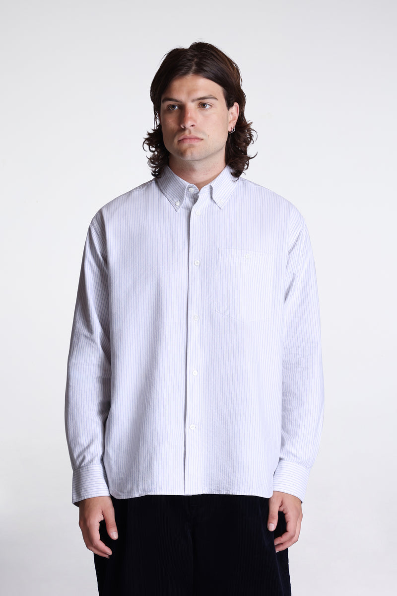 Falster Oversize Oxford Bd Shirt Blue Stripe