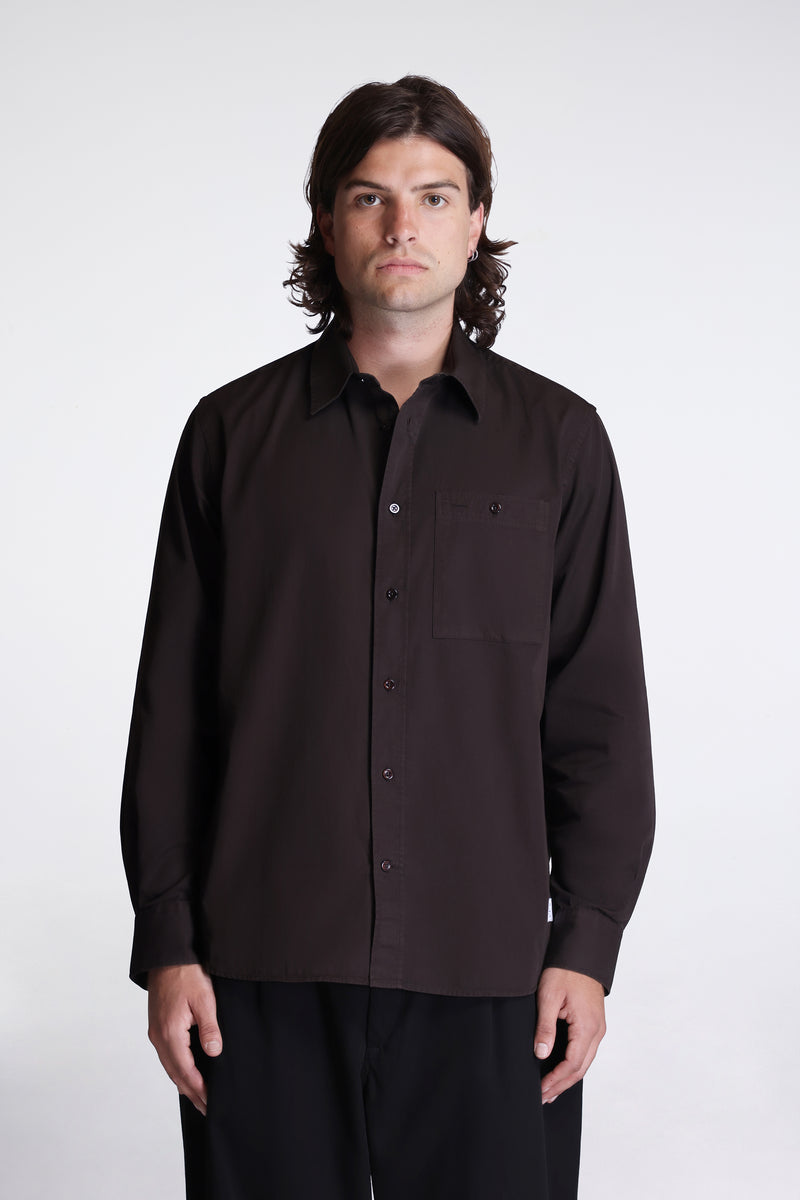 Kongshoved Cotton Twill Gmd Relaxed Shirt Delicioso Brown
