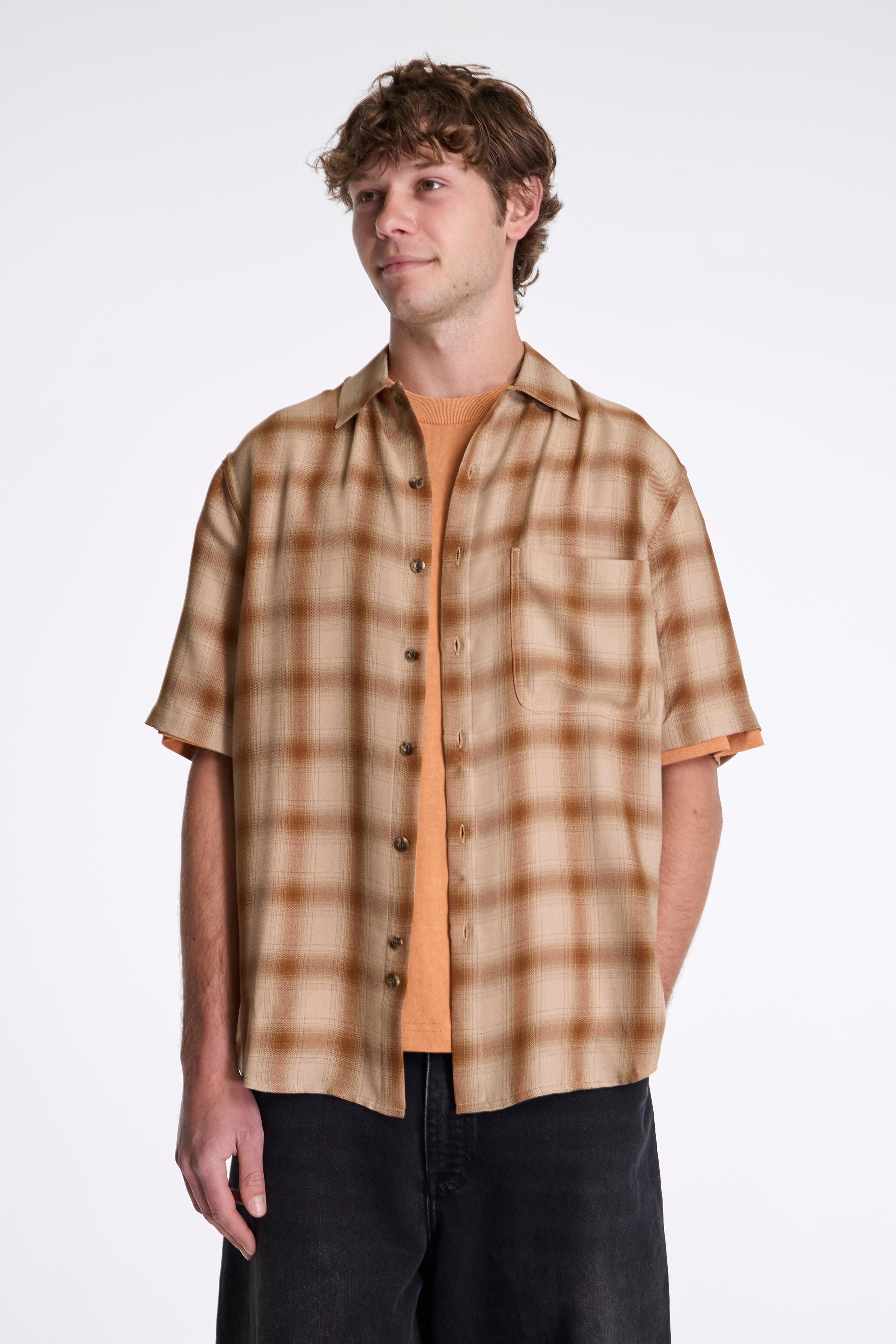 S/S Oversized Shirt Camel