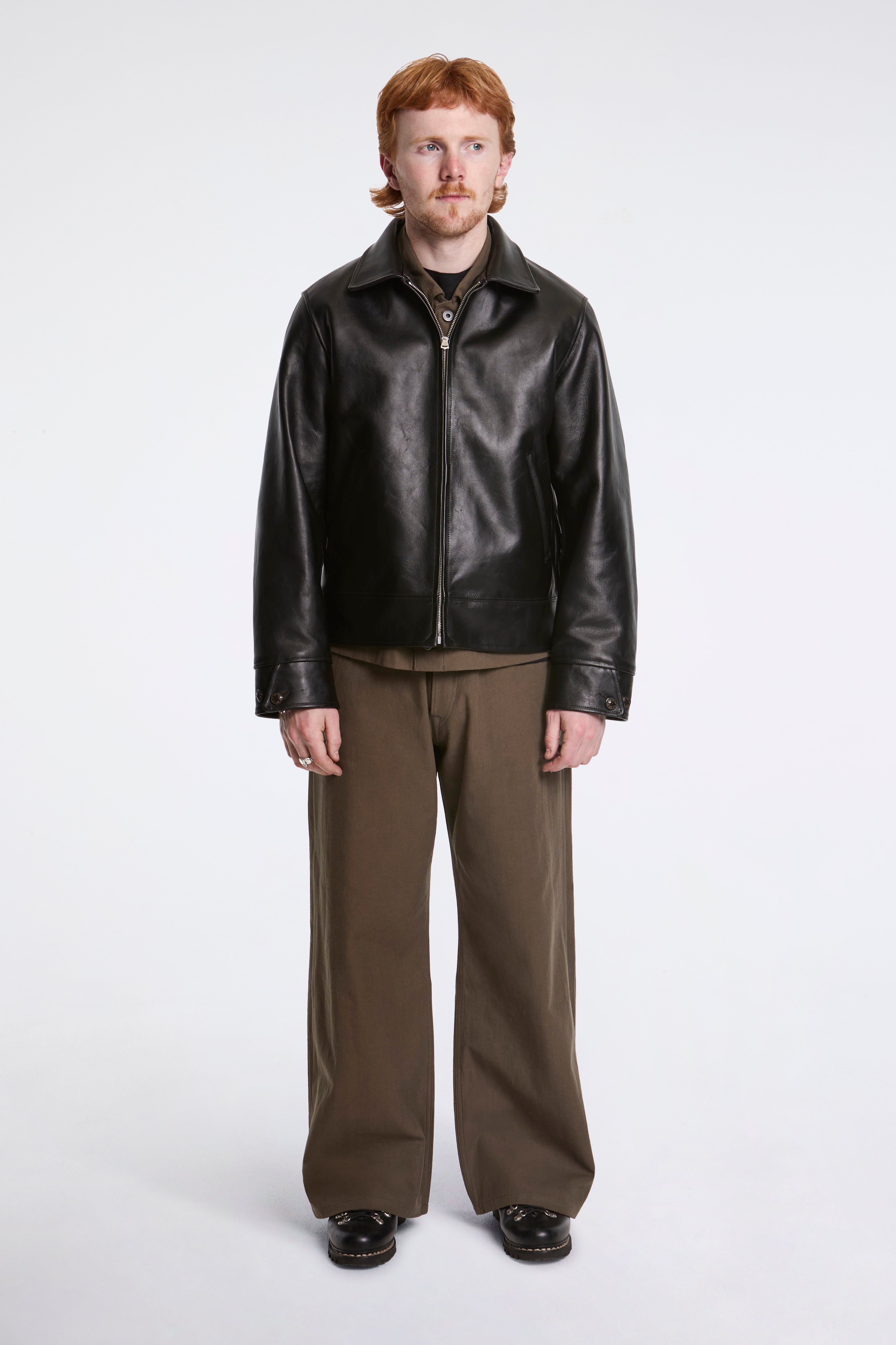 Lot.802 Cossack Leather Jacket Black (Horse Leather)