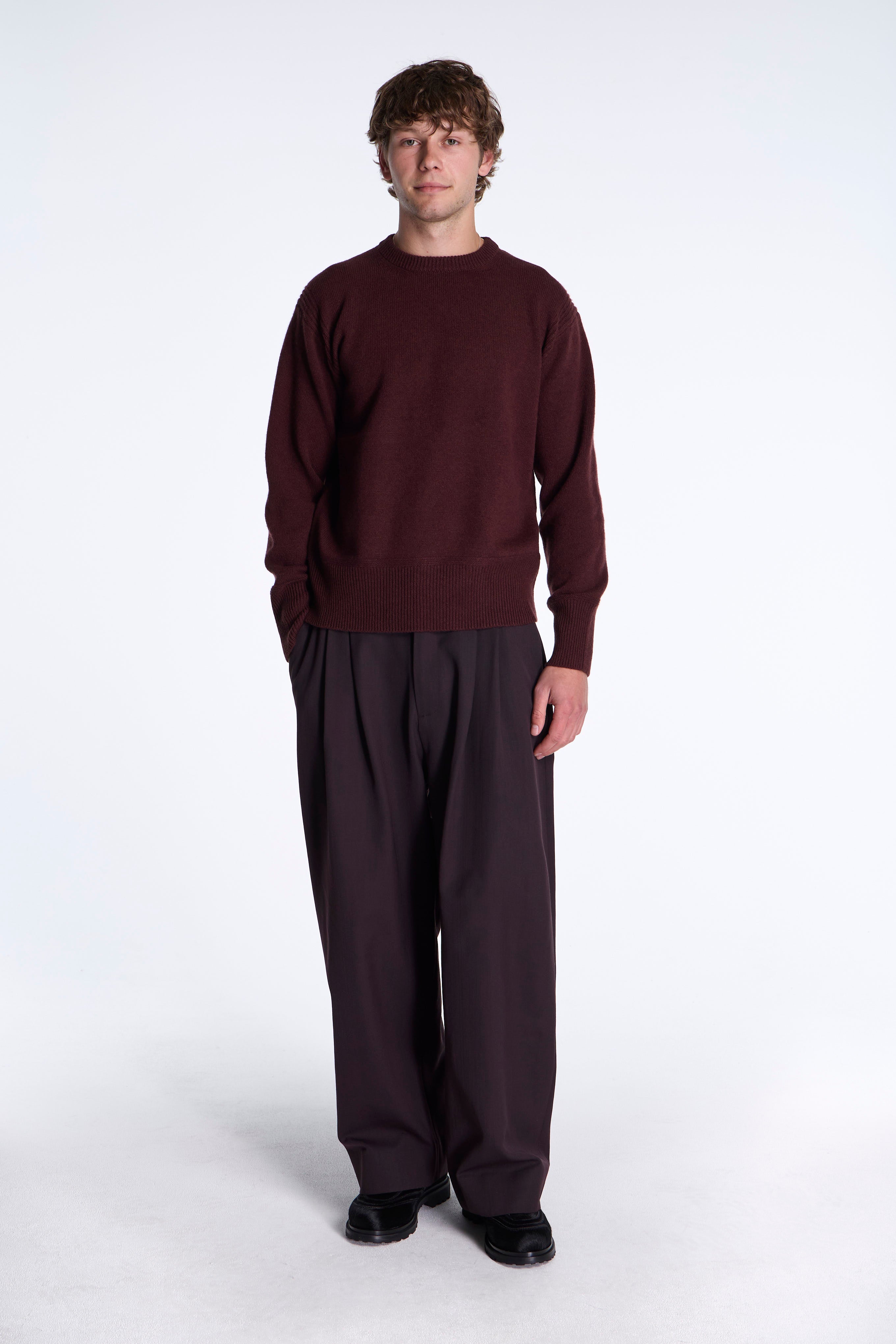 LOT.507 Athletic Crewneck Sweater Burgundy