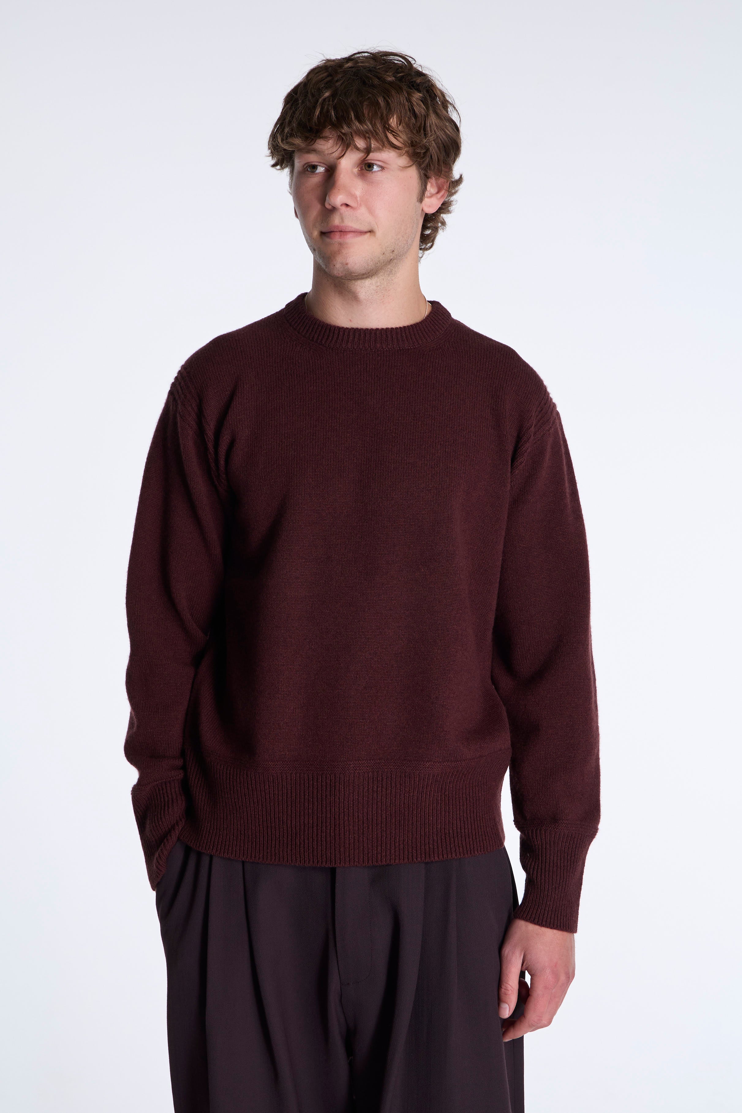 LOT.507 Athletic Crewneck Sweater Burgundy