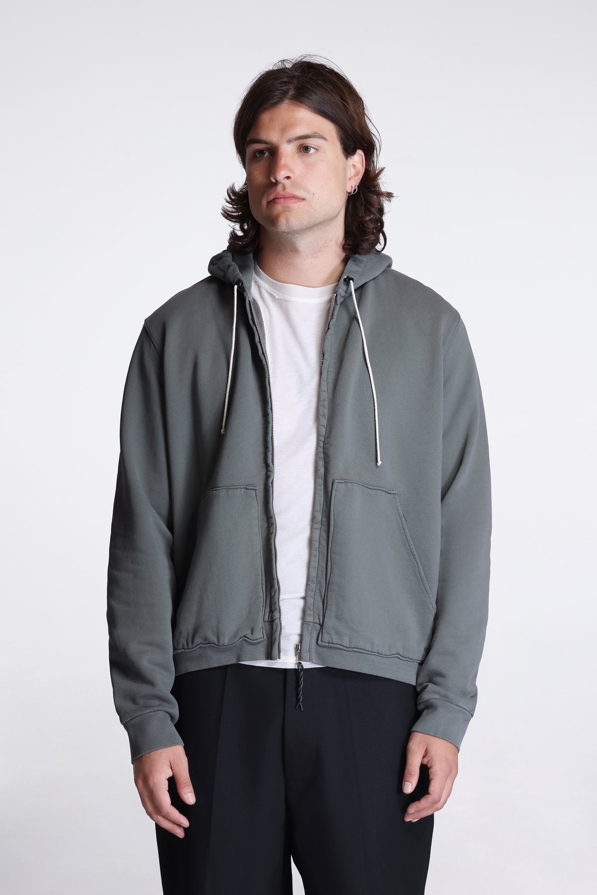 Zip Hoodie Vintage Green