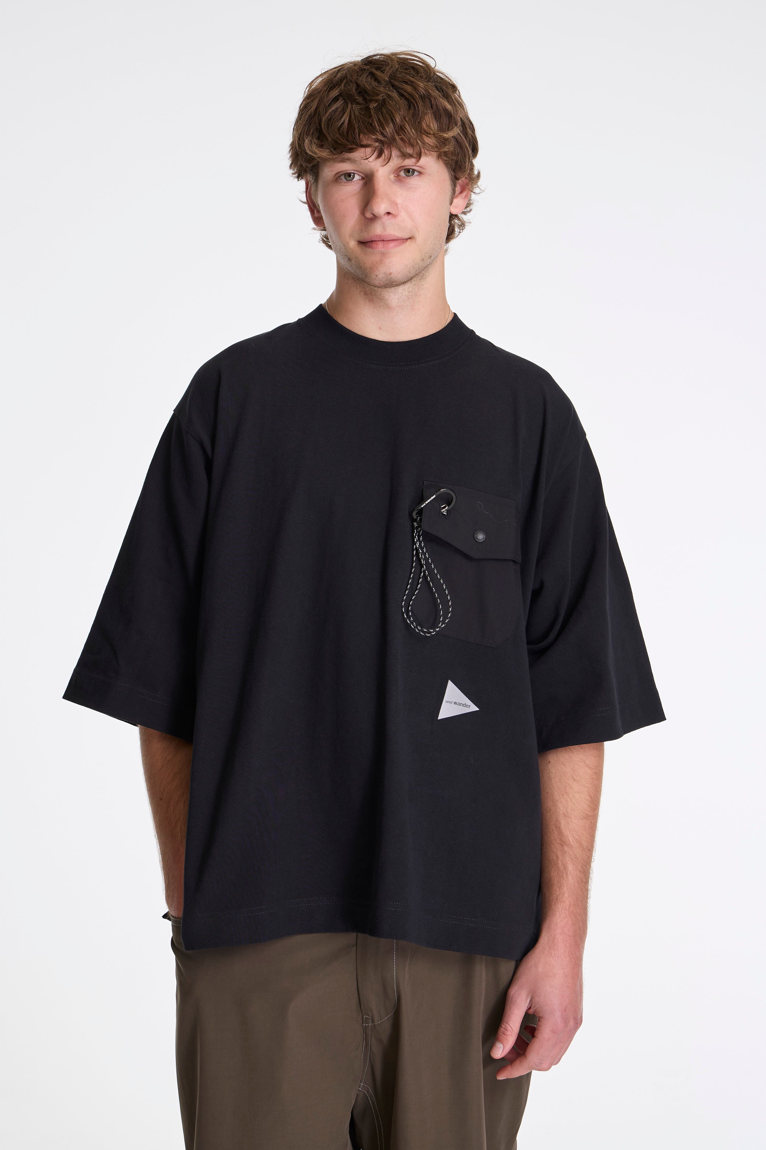 and Wander Heavy Cotton Pocket HS Tee Black
