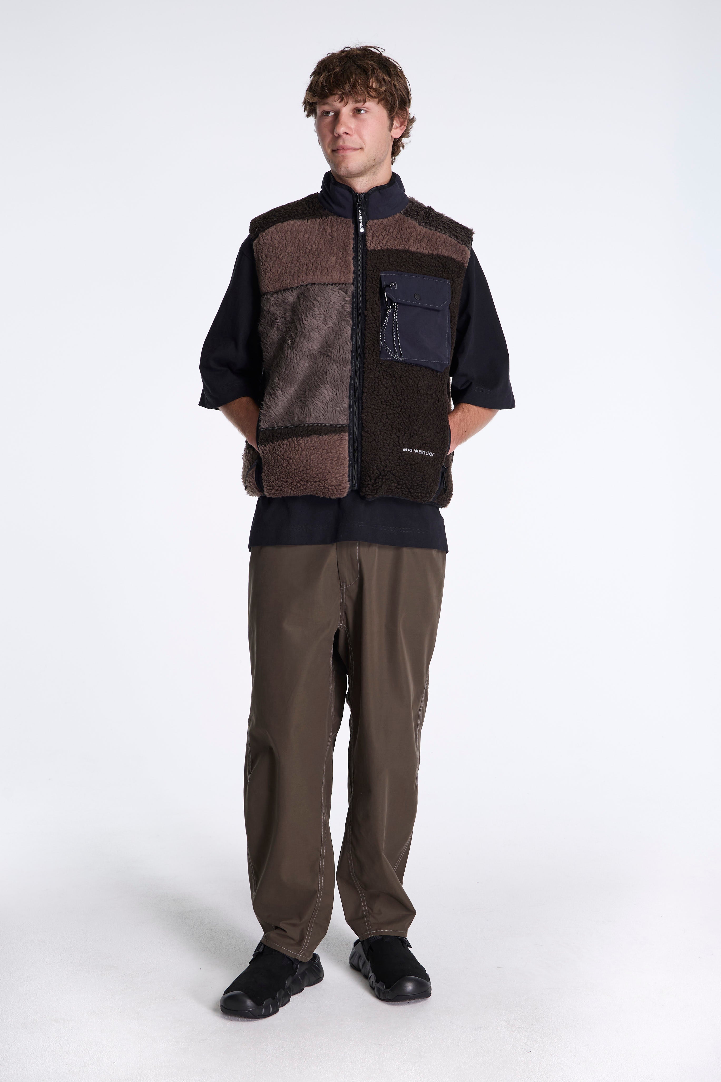 Mix Boa Vest Brown