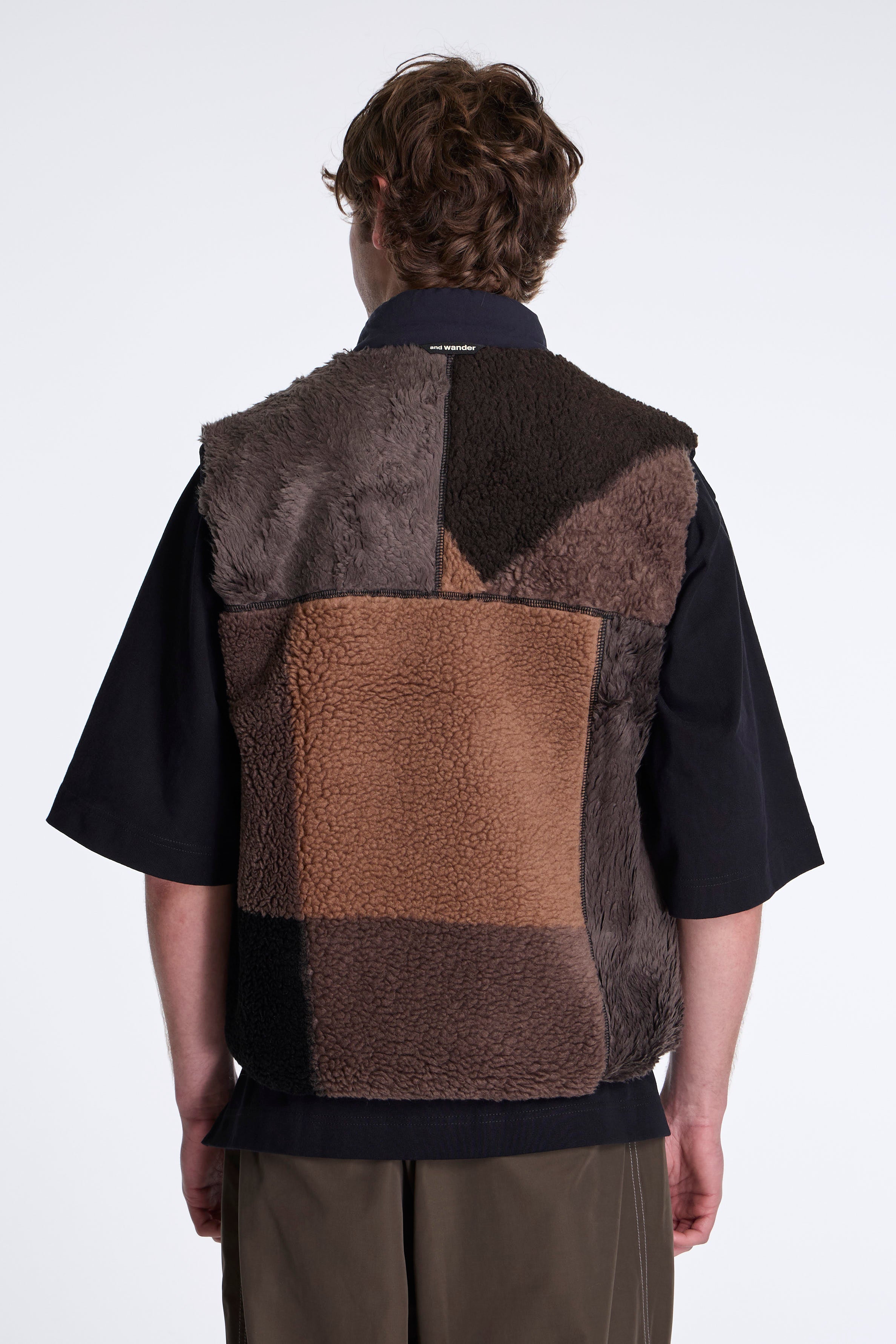 Mix Boa Vest Brown