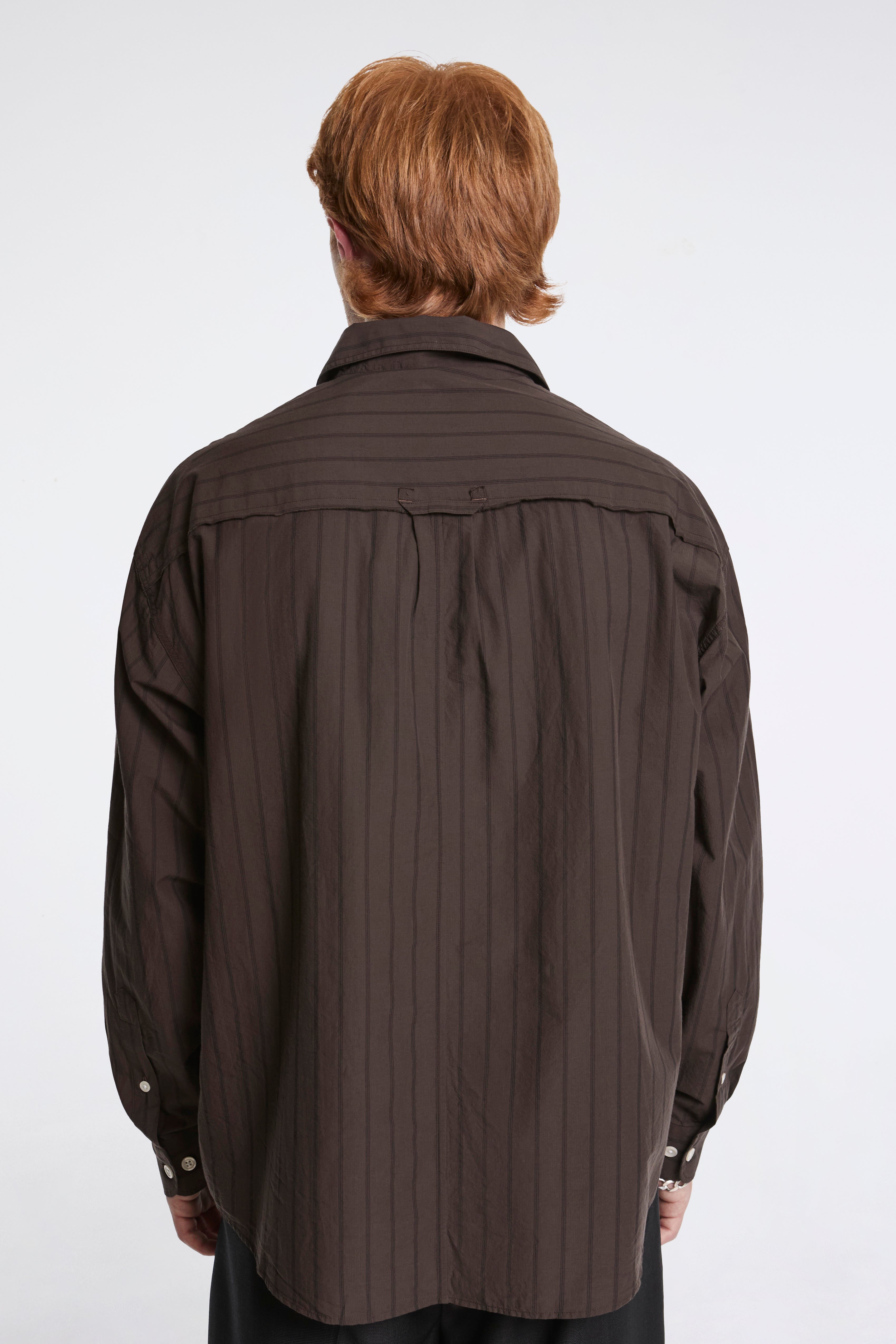 Essay Shirt Dark Brown Triple Stripe