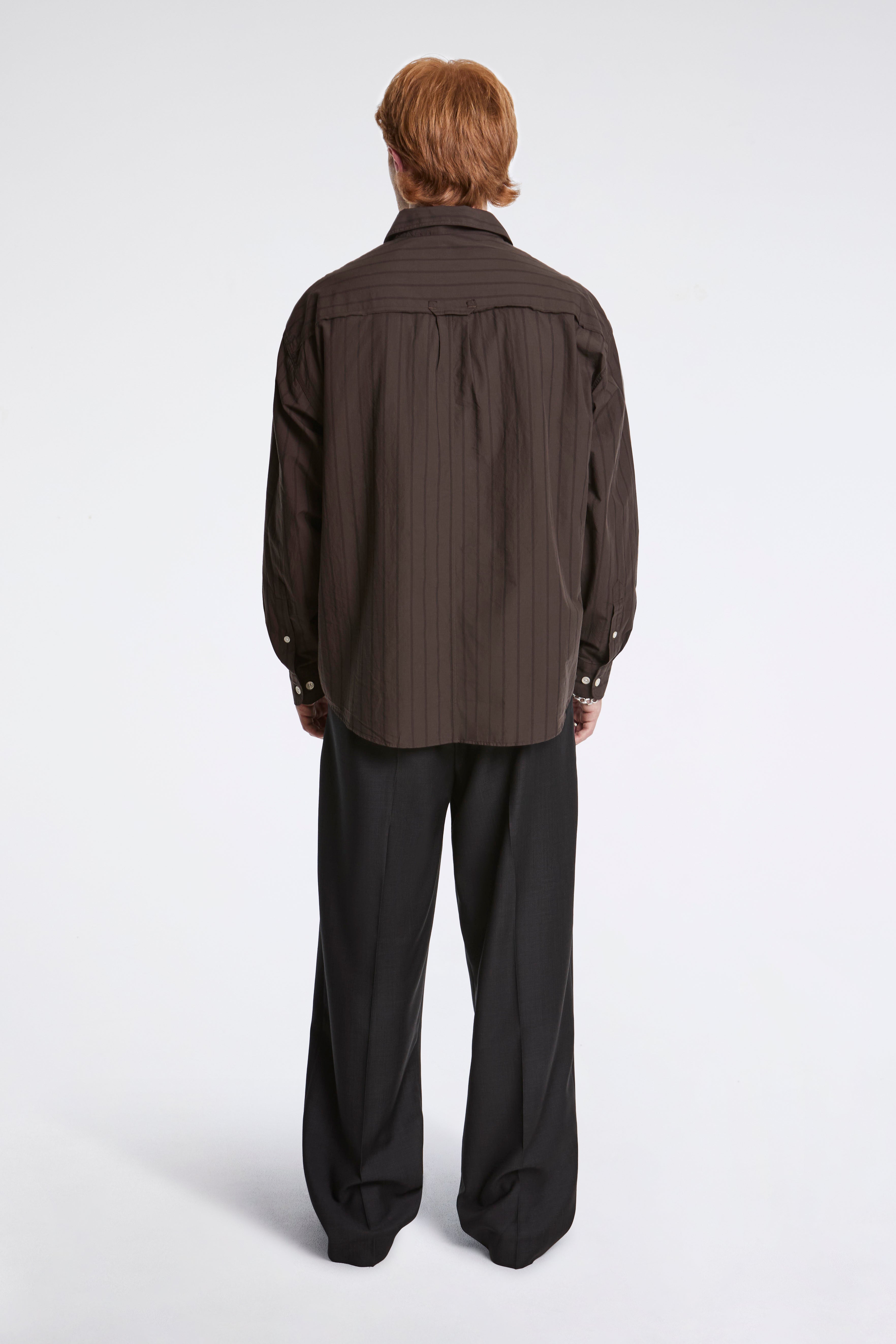 Essay Shirt Dark Brown Triple Stripe