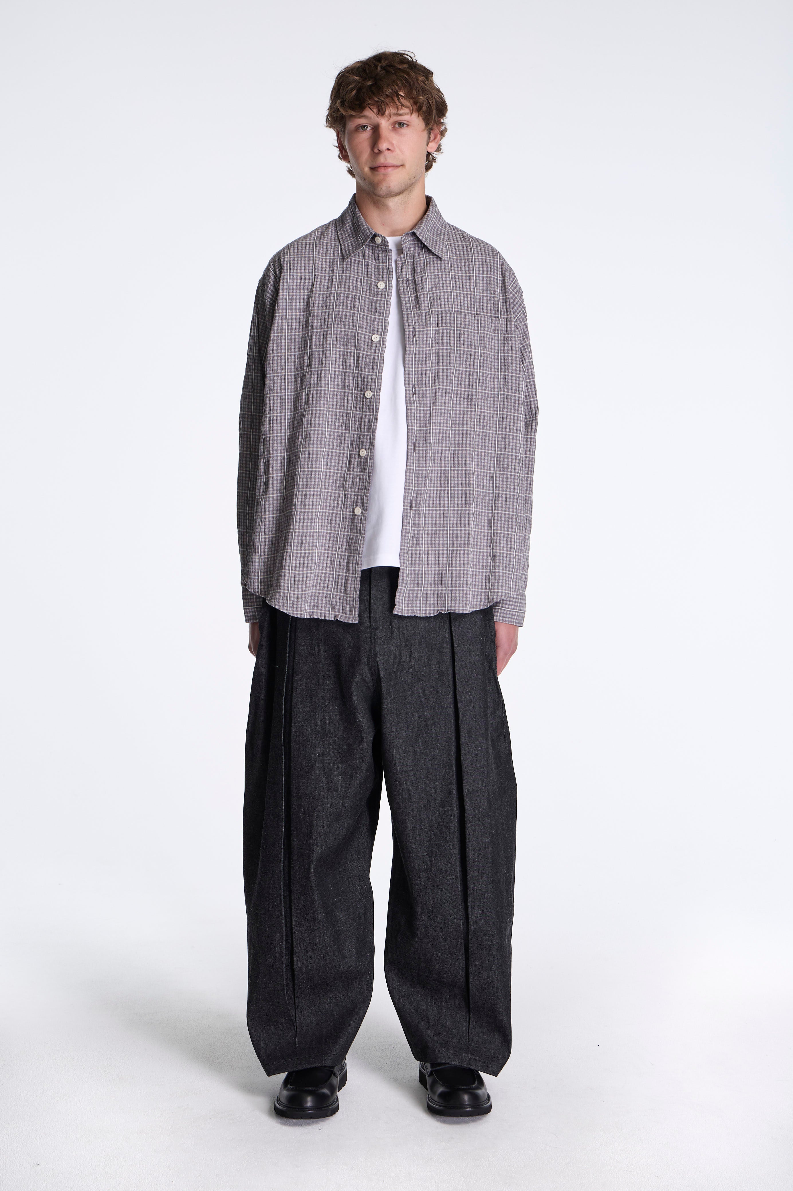 Executive Shirt Grey Textured Check