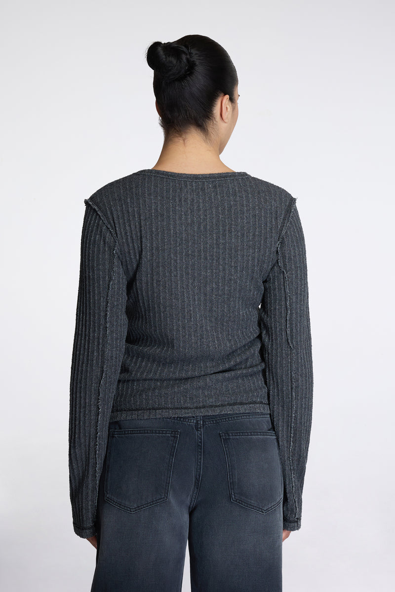 Womens Ls Rib Tee Bouclé Rib