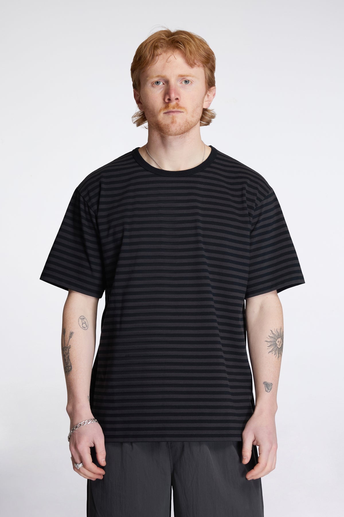 Coolmax Stripe Jersey Tee Charcoal