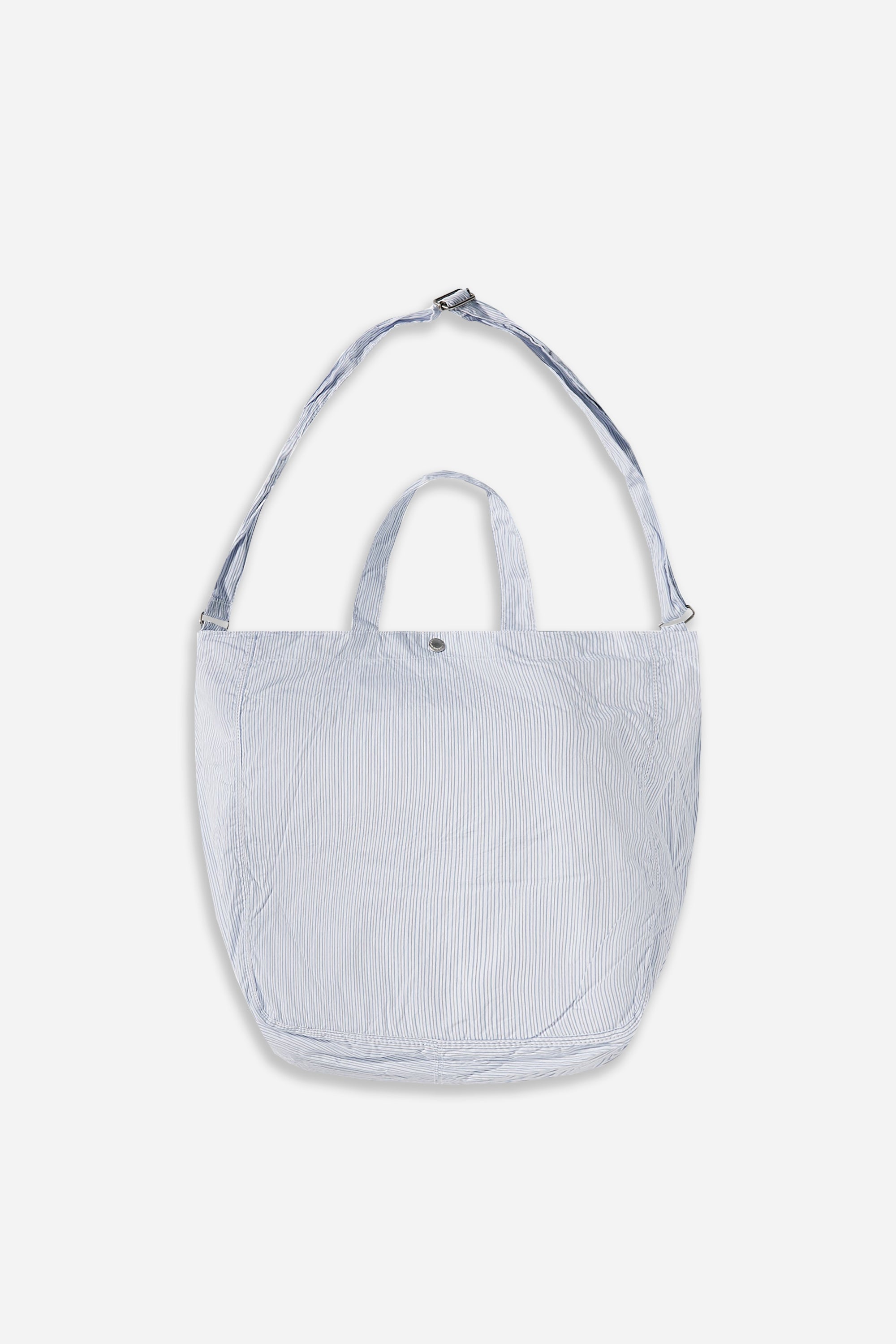 Striped Cotton Tote Bag White/Blue