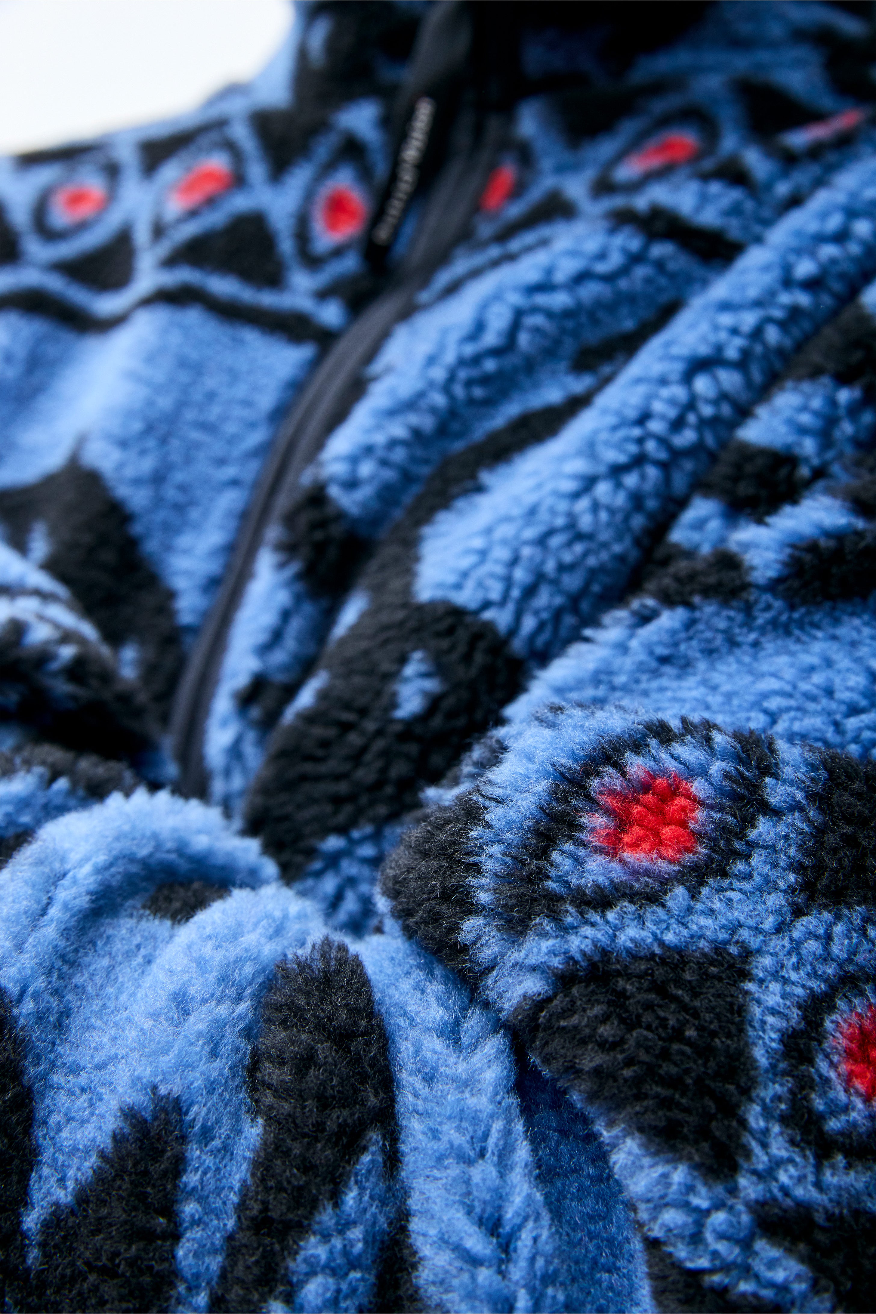 Half-Zip Pile Fleece Blue Arrow