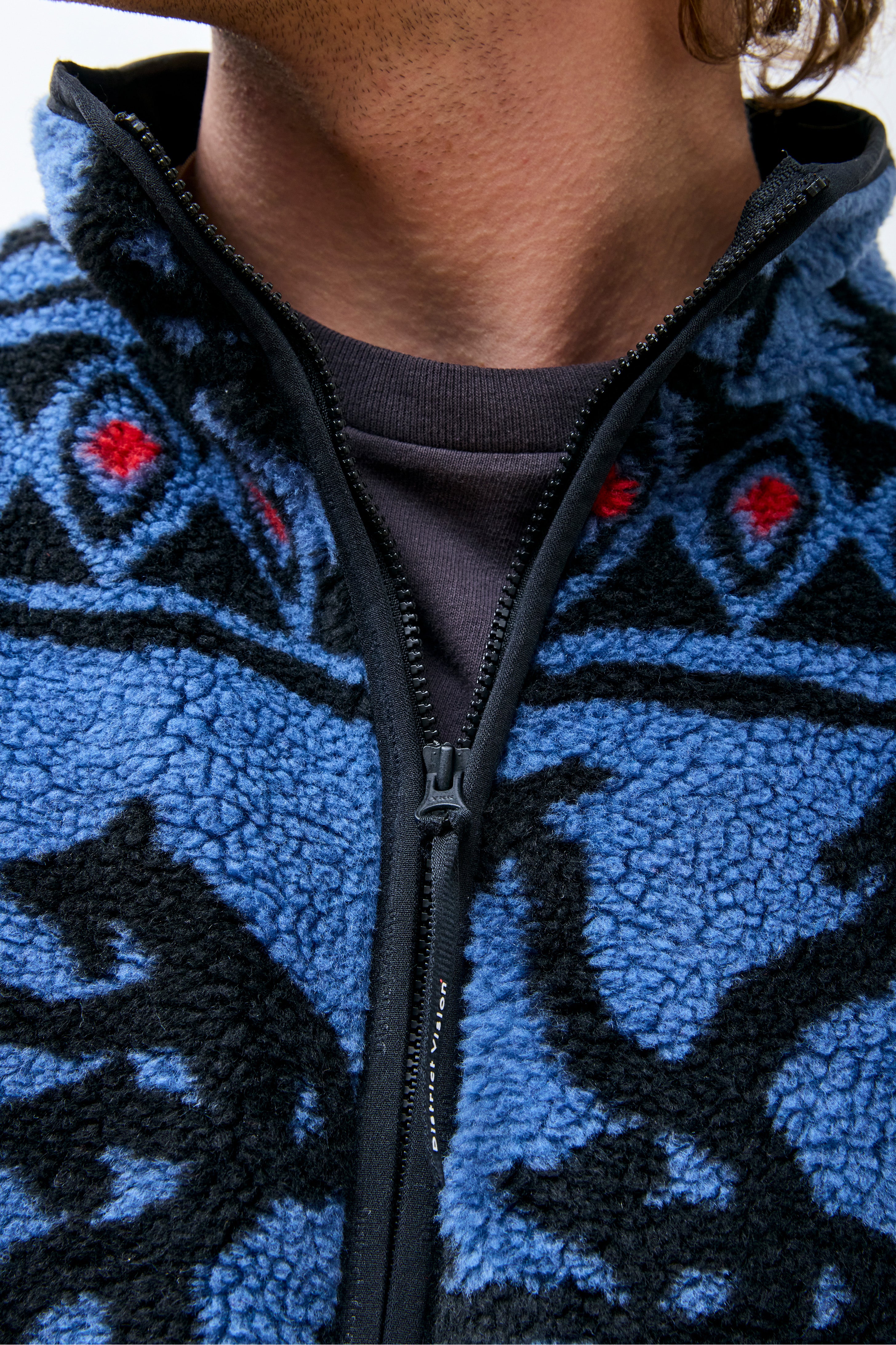 Half-Zip Pile Fleece Blue Arrow