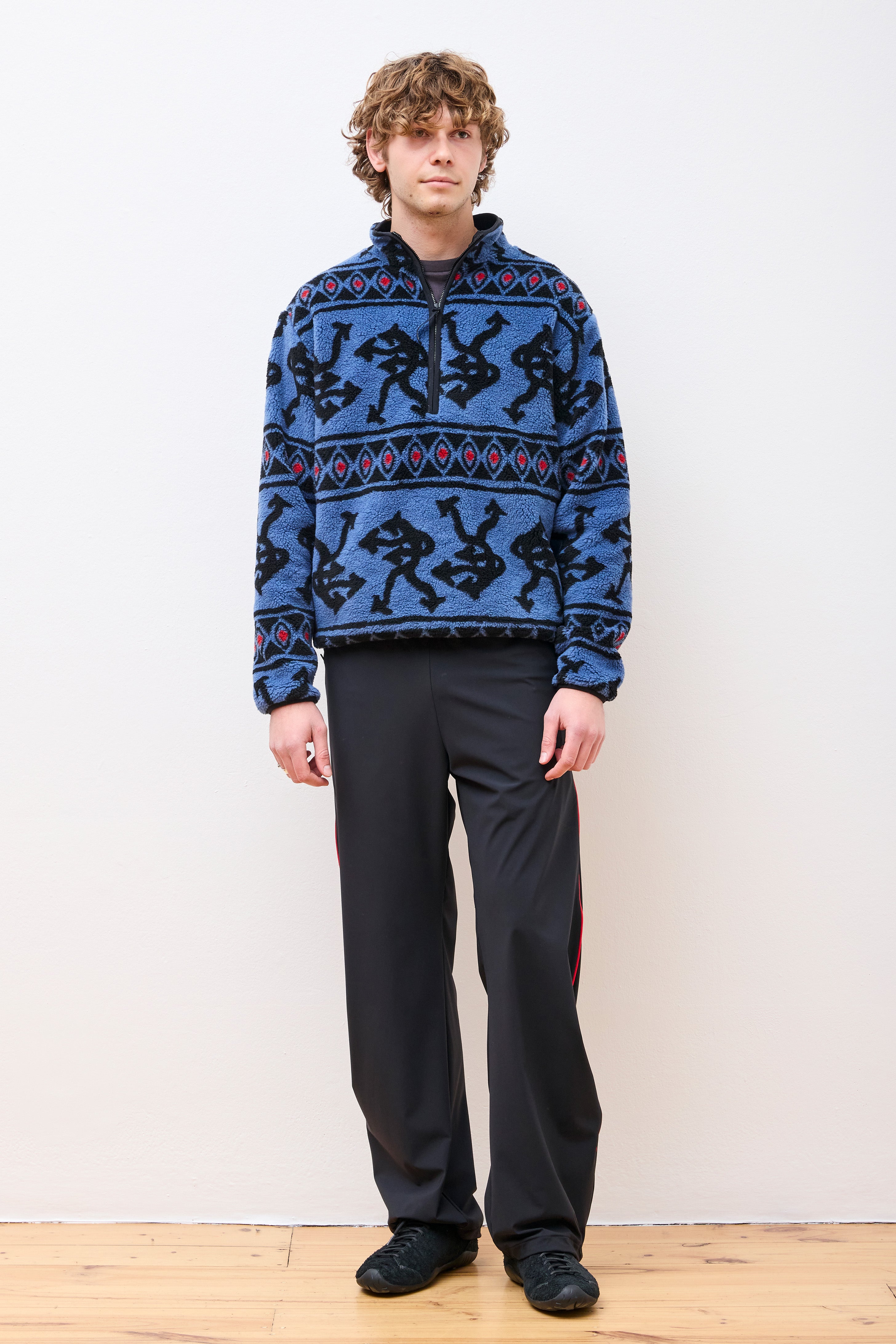 Half-Zip Pile Fleece Blue Arrow