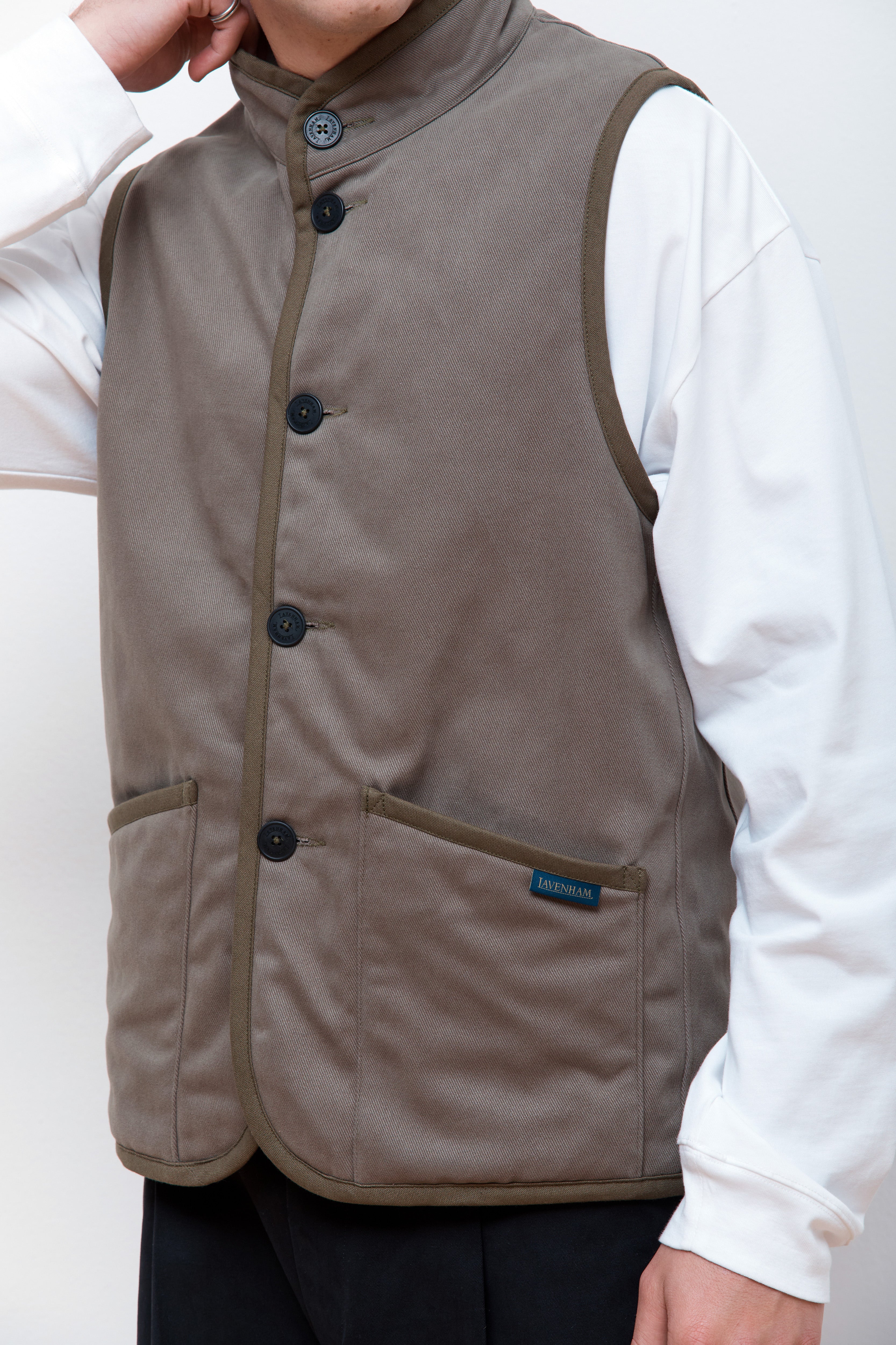 Workwear Button Mickfield Vest Olive