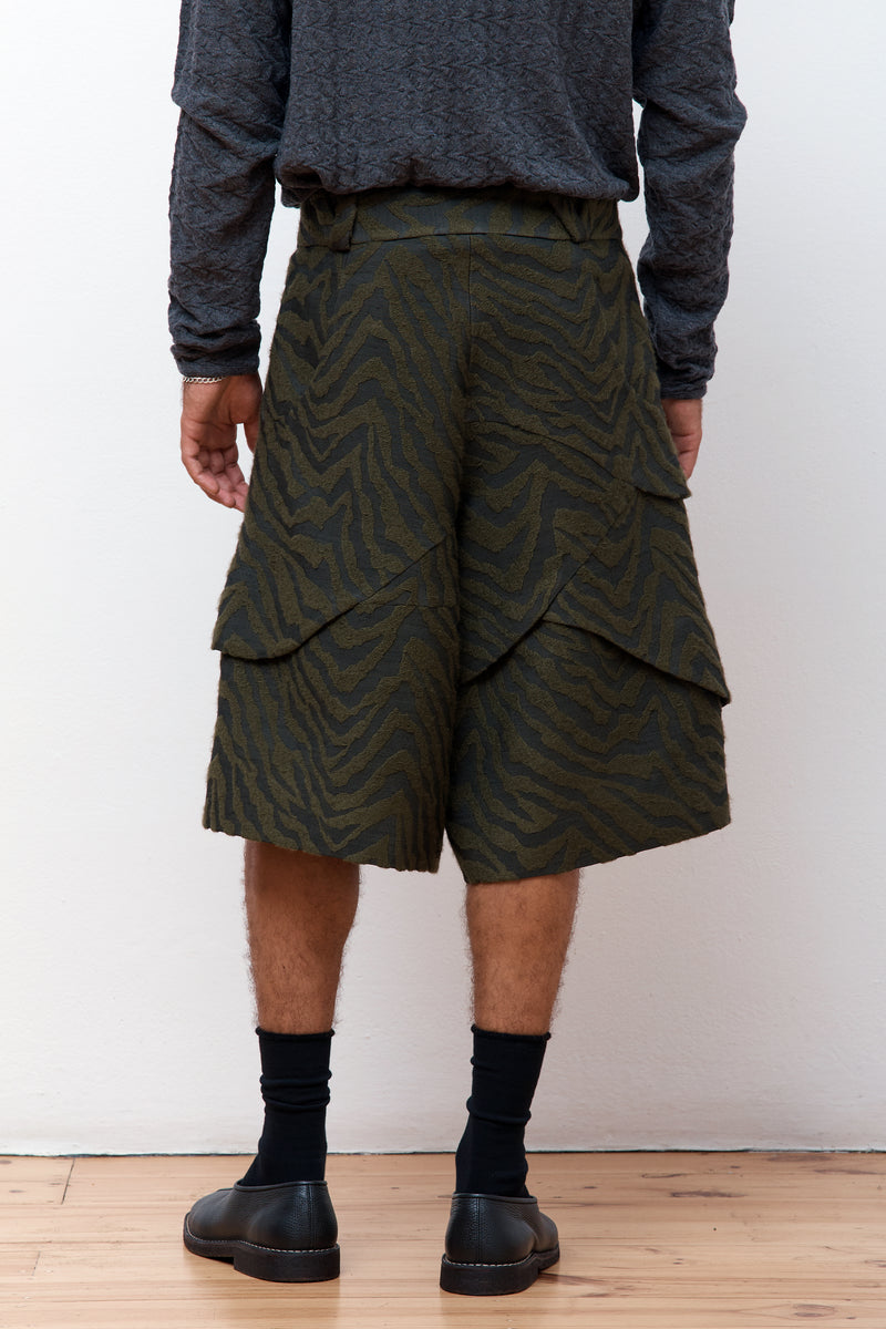 Batura Short Pants Green Pattern