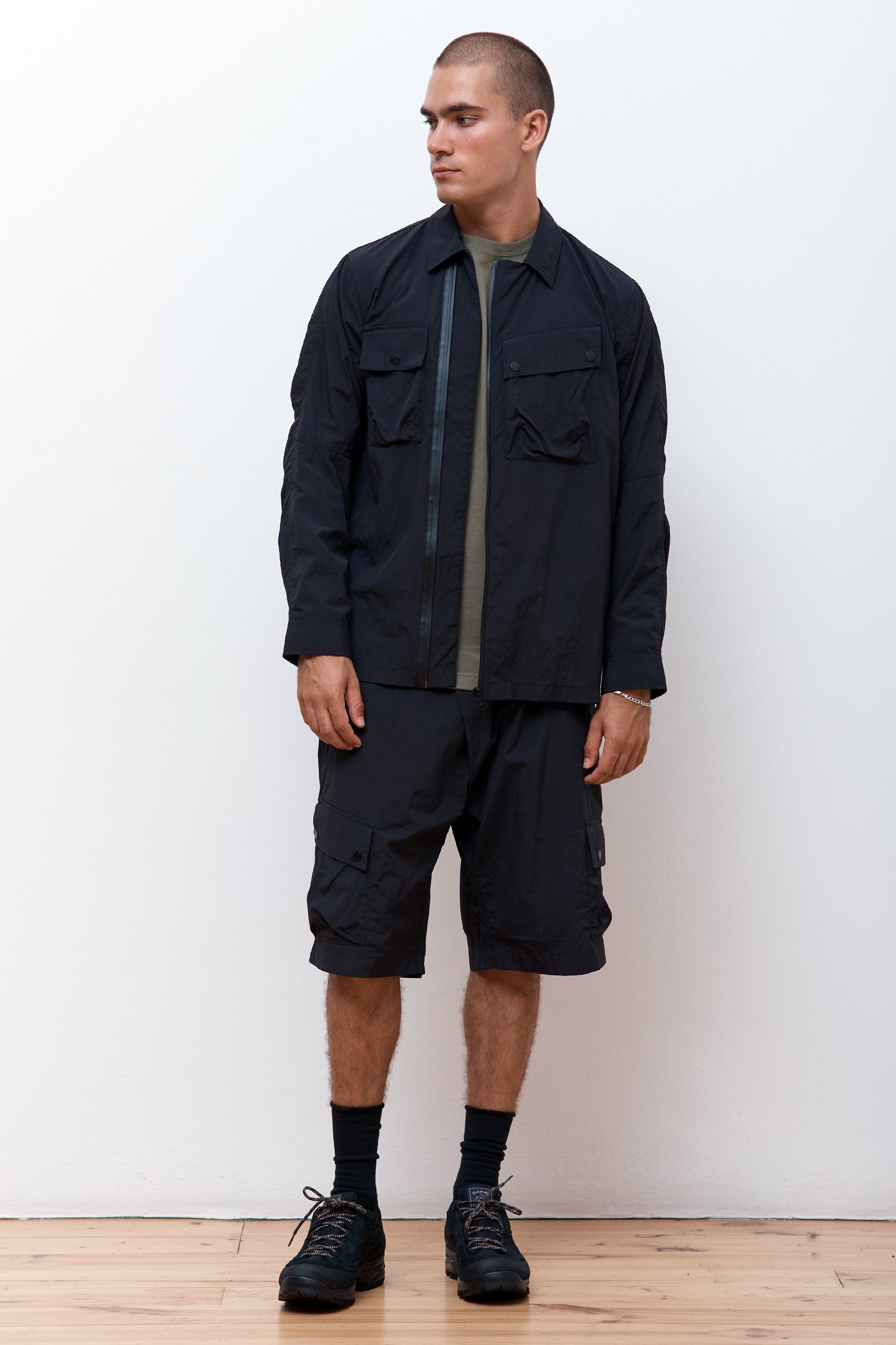 Veg Dyed Tech Cargo Shirt Black