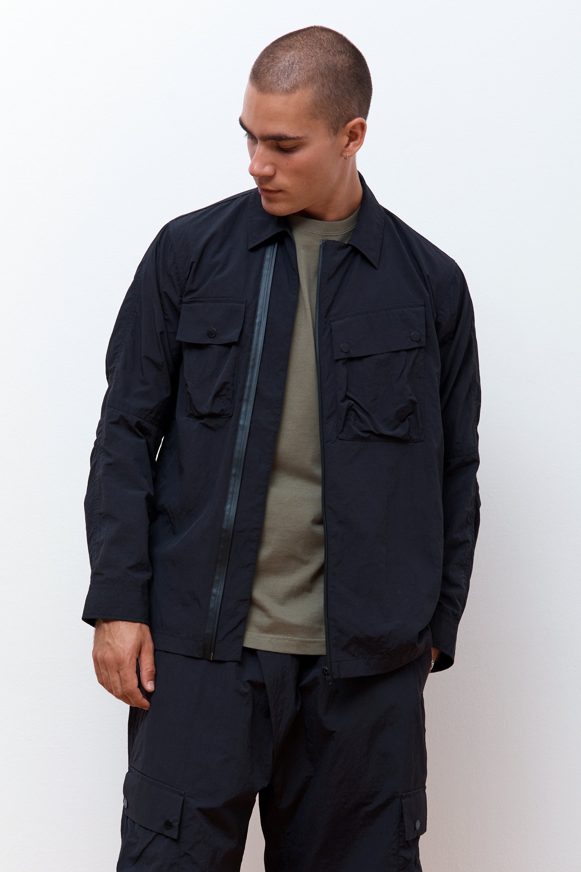 Veg Dyed Tech Cargo Shirt Black