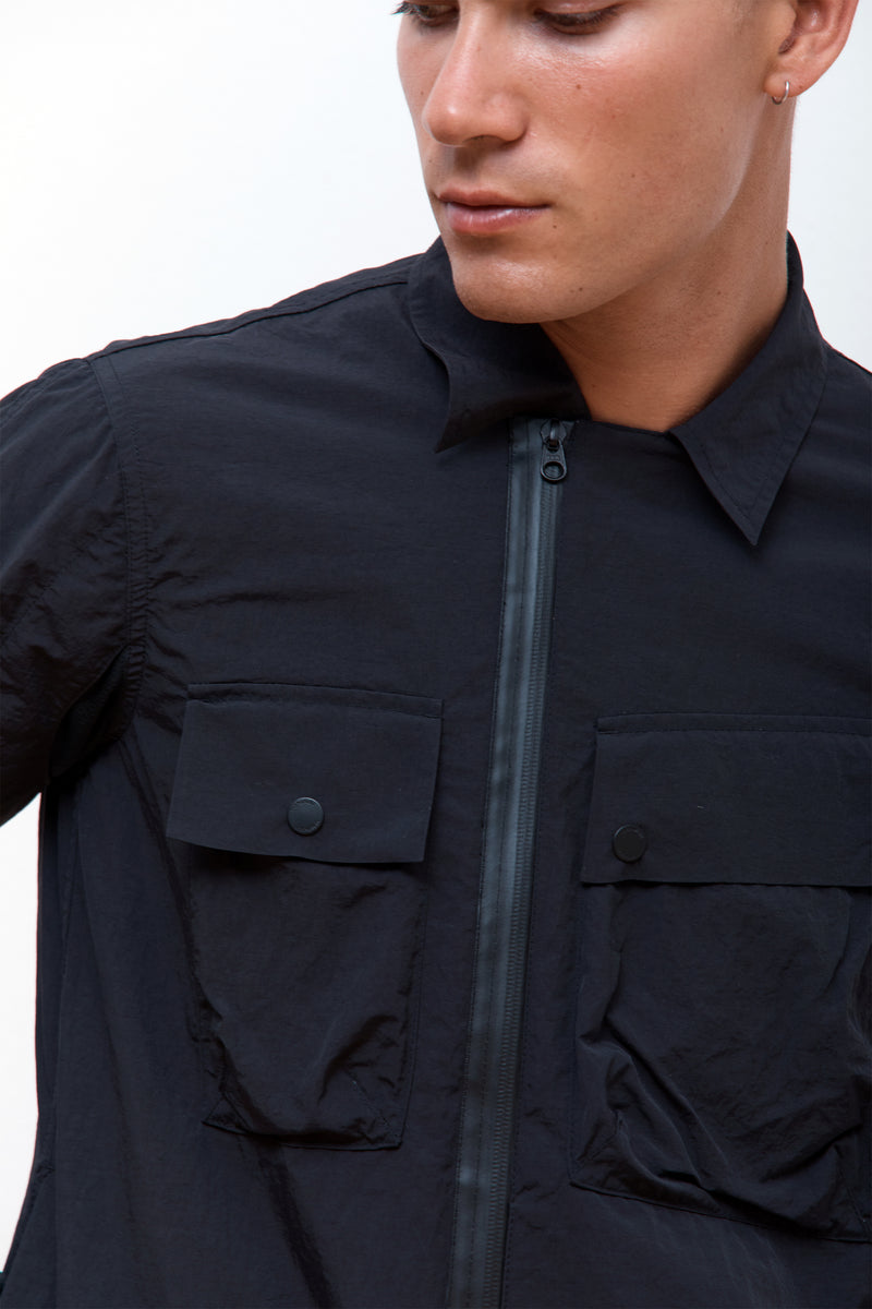 Veg Dyed Tech Cargo Shirt Black