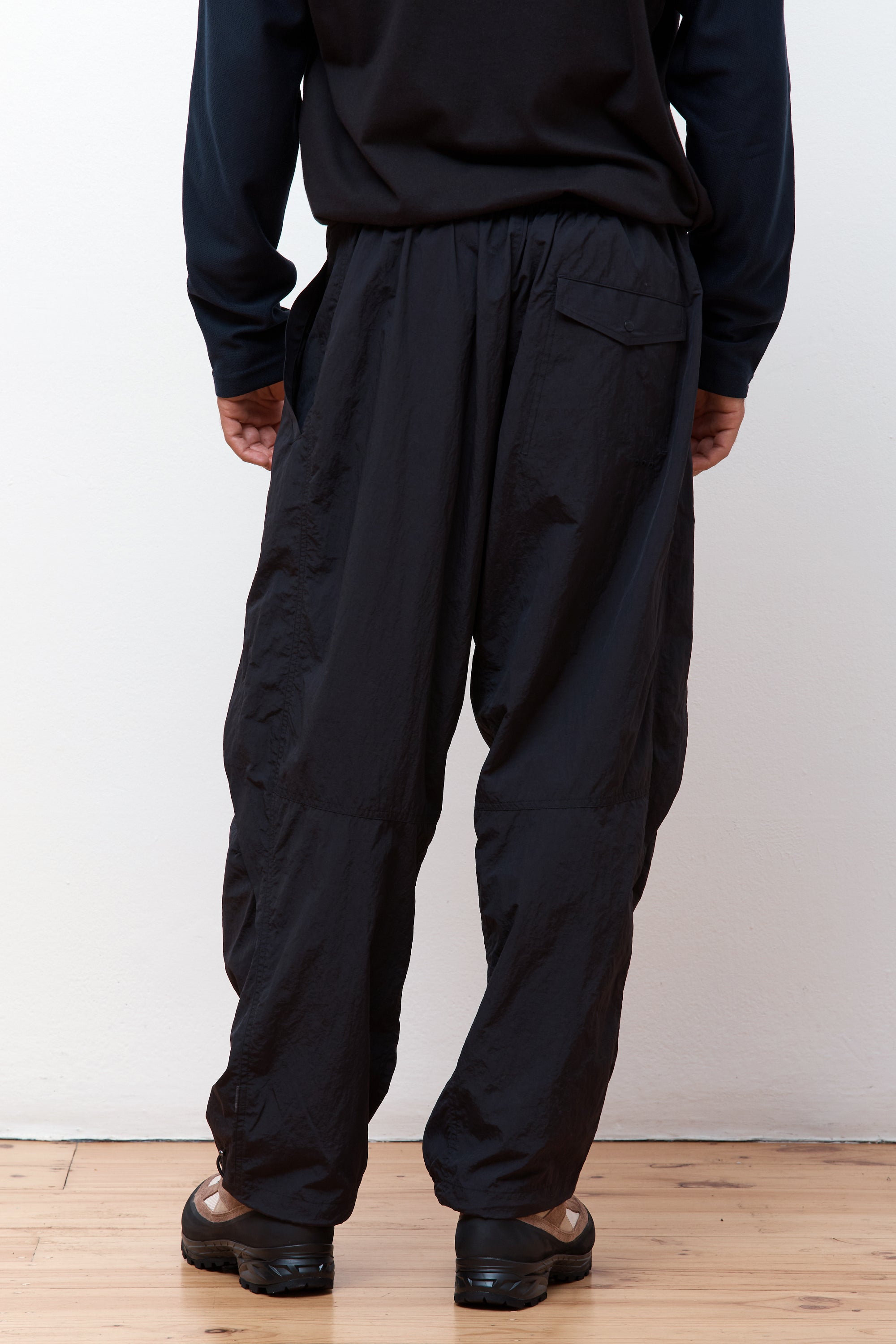 Veg Dyed Hakama Track Pants Black