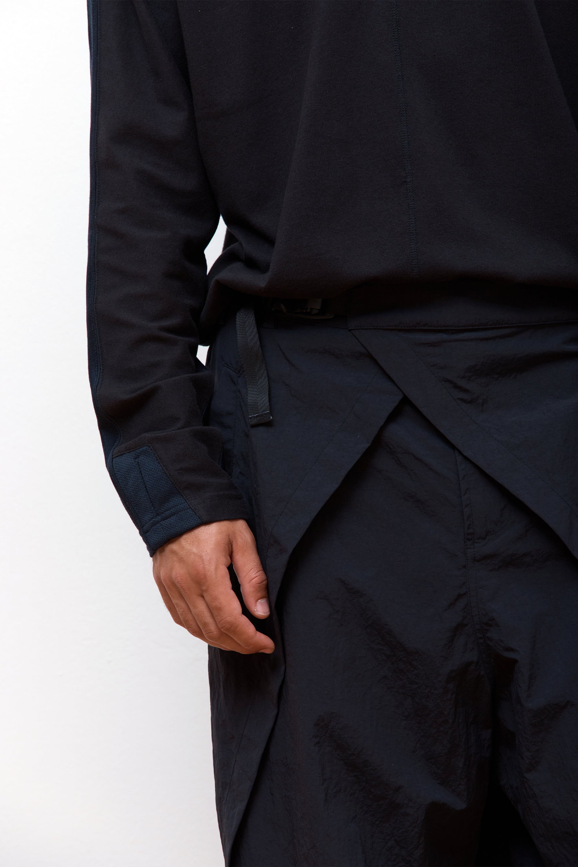 Veg Dyed Hakama Track Pants Black