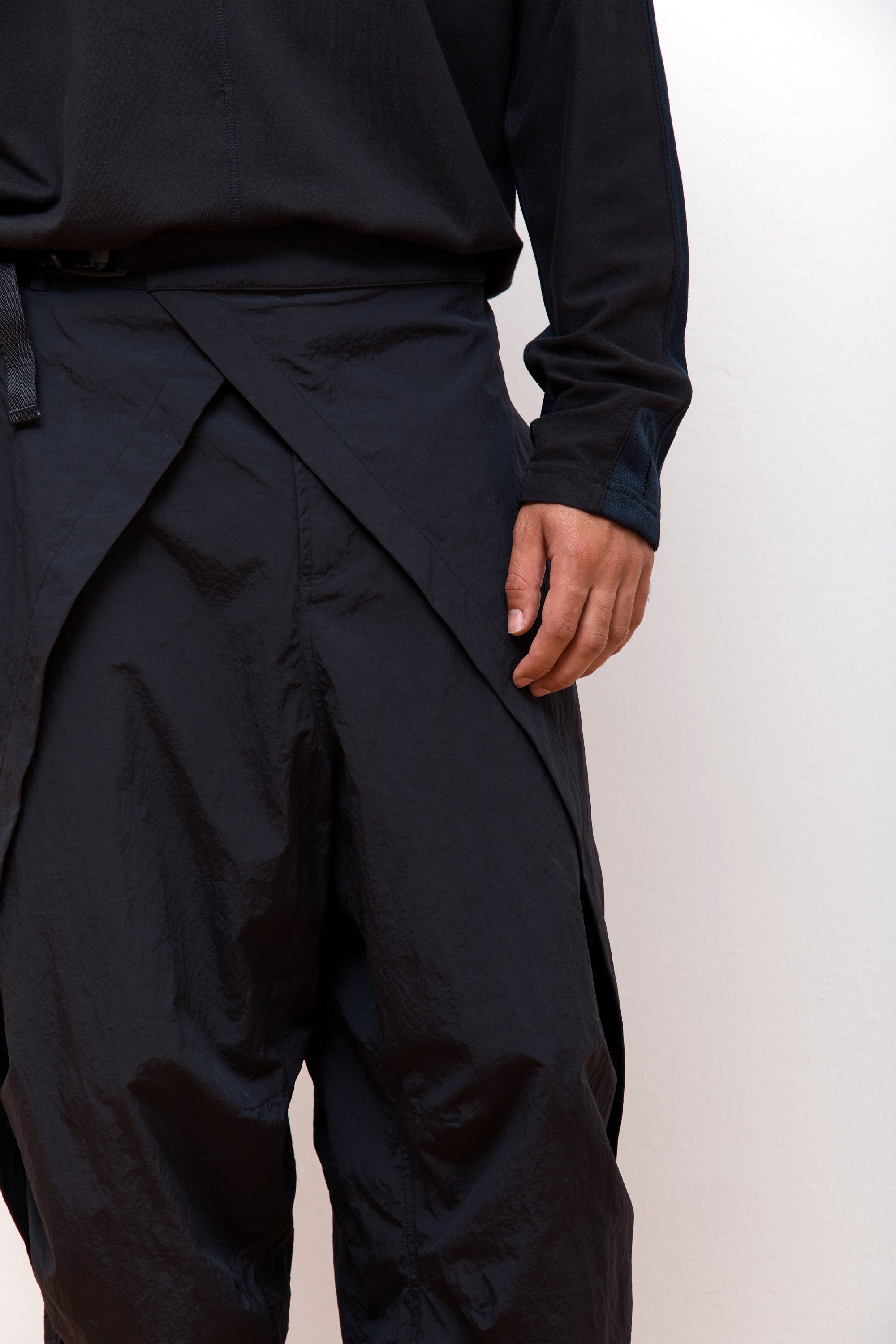 Veg Dyed Hakama Track Pants Black