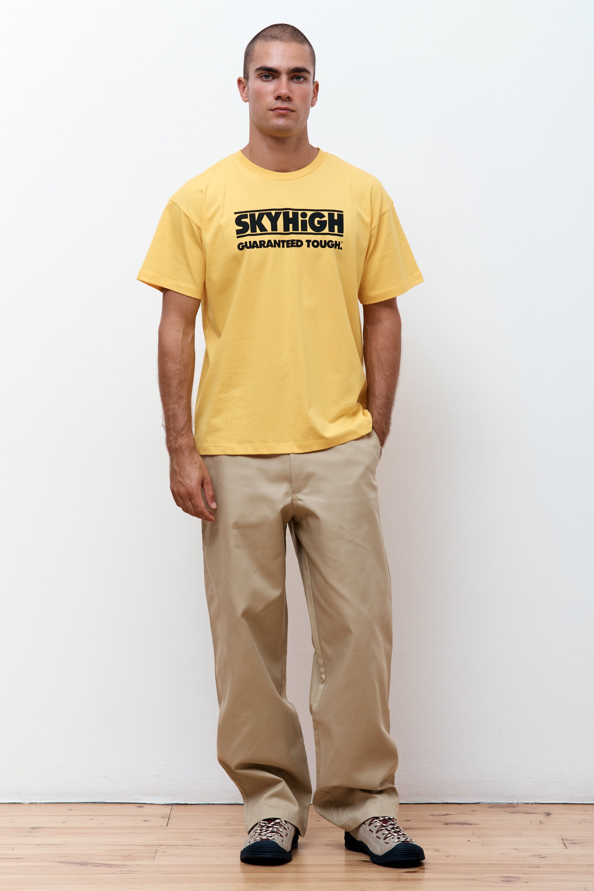 Construction Graphic Logo T-Shirt Yellow