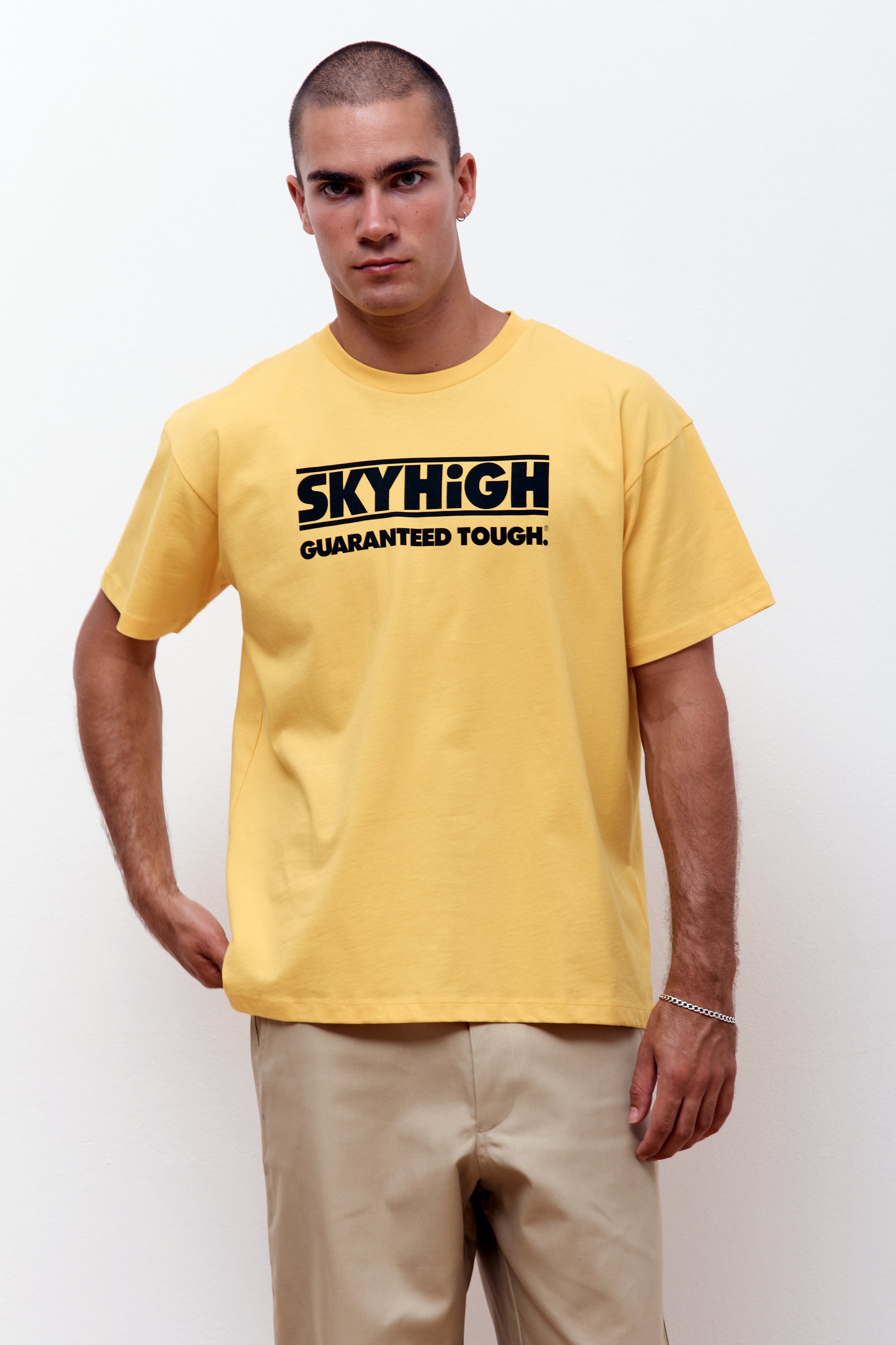 Construction Graphic Logo T-Shirt Yellow