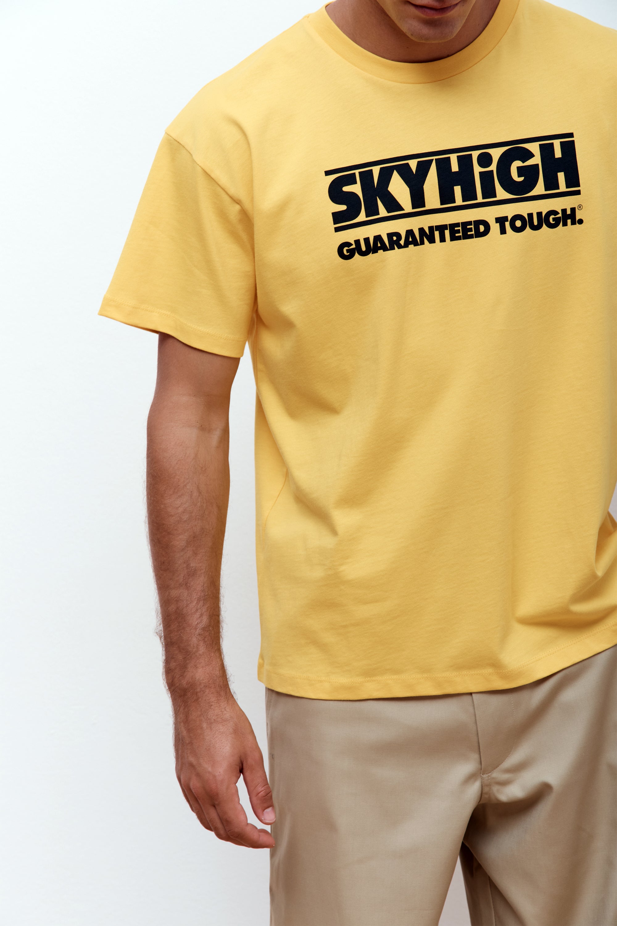 Construction Graphic Logo T-Shirt Yellow