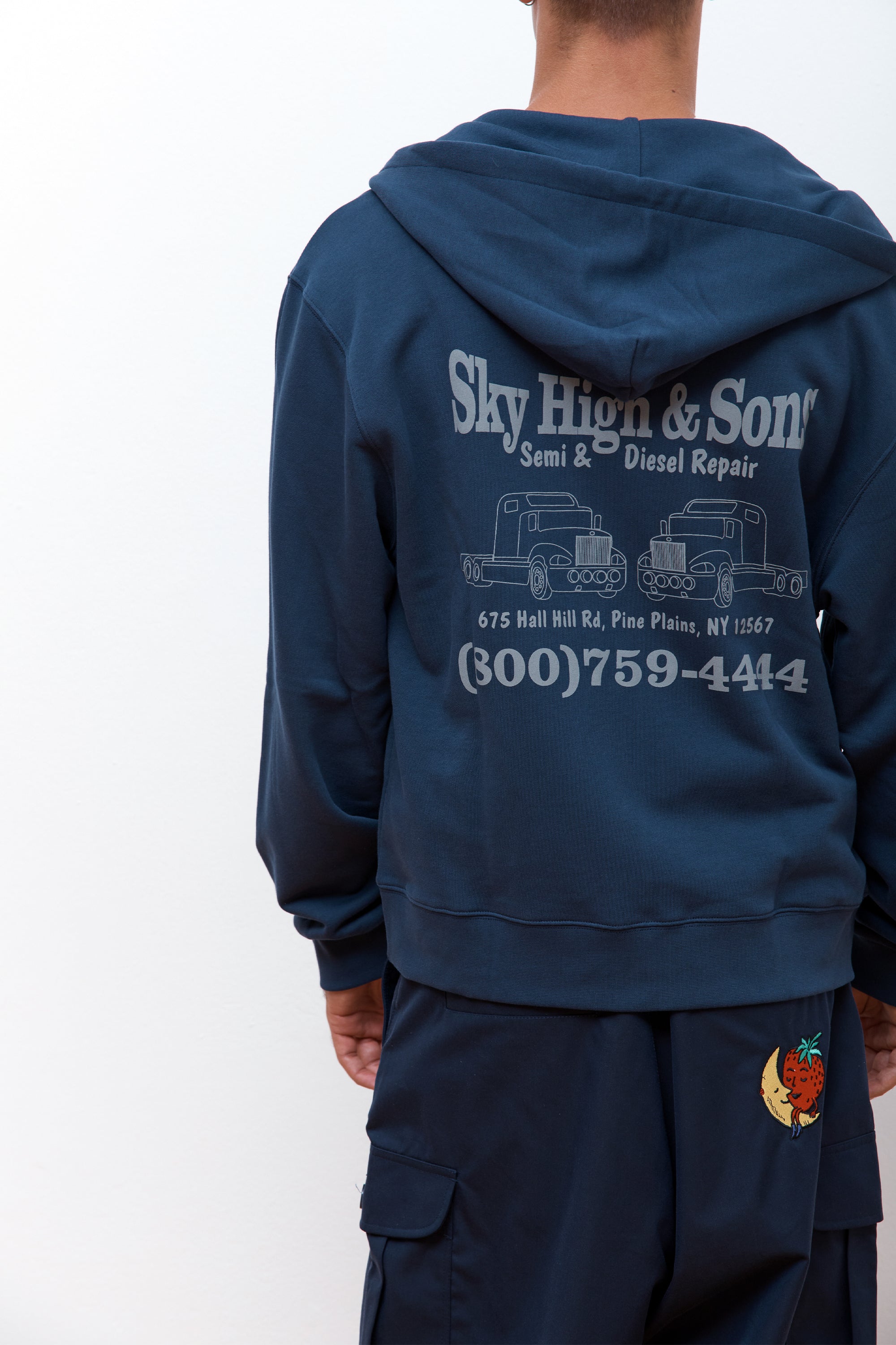 Sky High And Sons Zip-Up Hoodie Navy