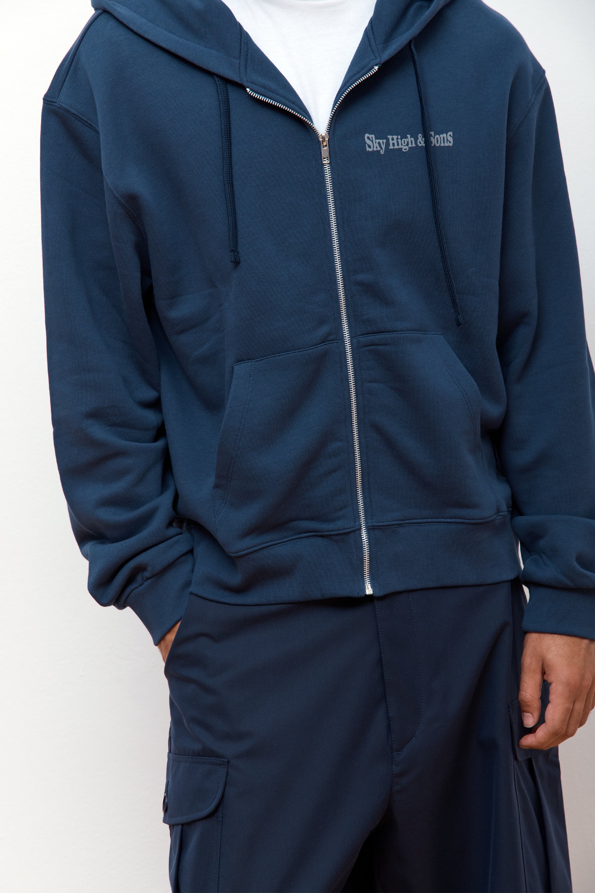 Sky High And Sons Zip-Up Hoodie Navy