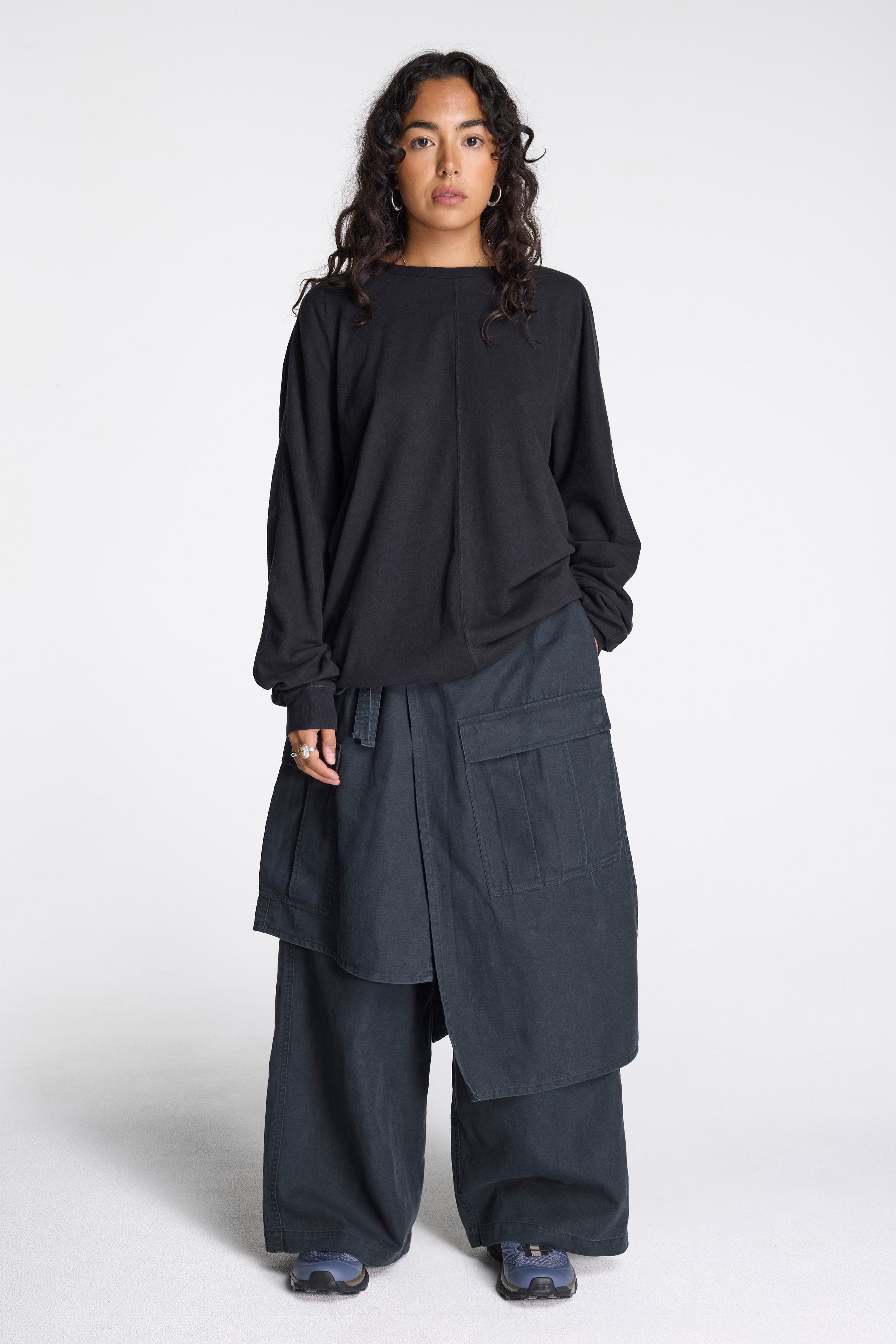 Asym Cargo Hakama Pants Black